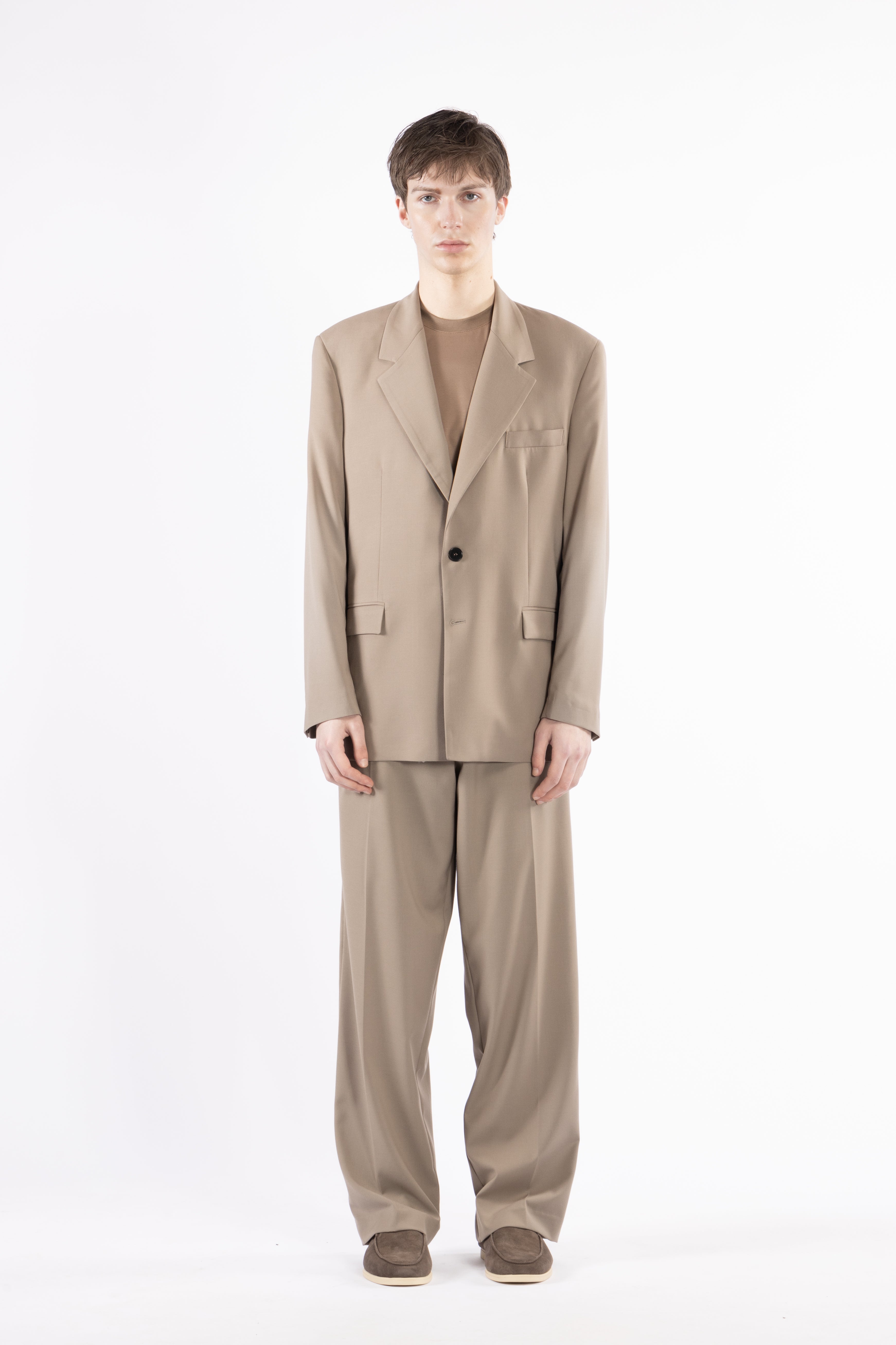 Pantalone fondo ampio - Taupe