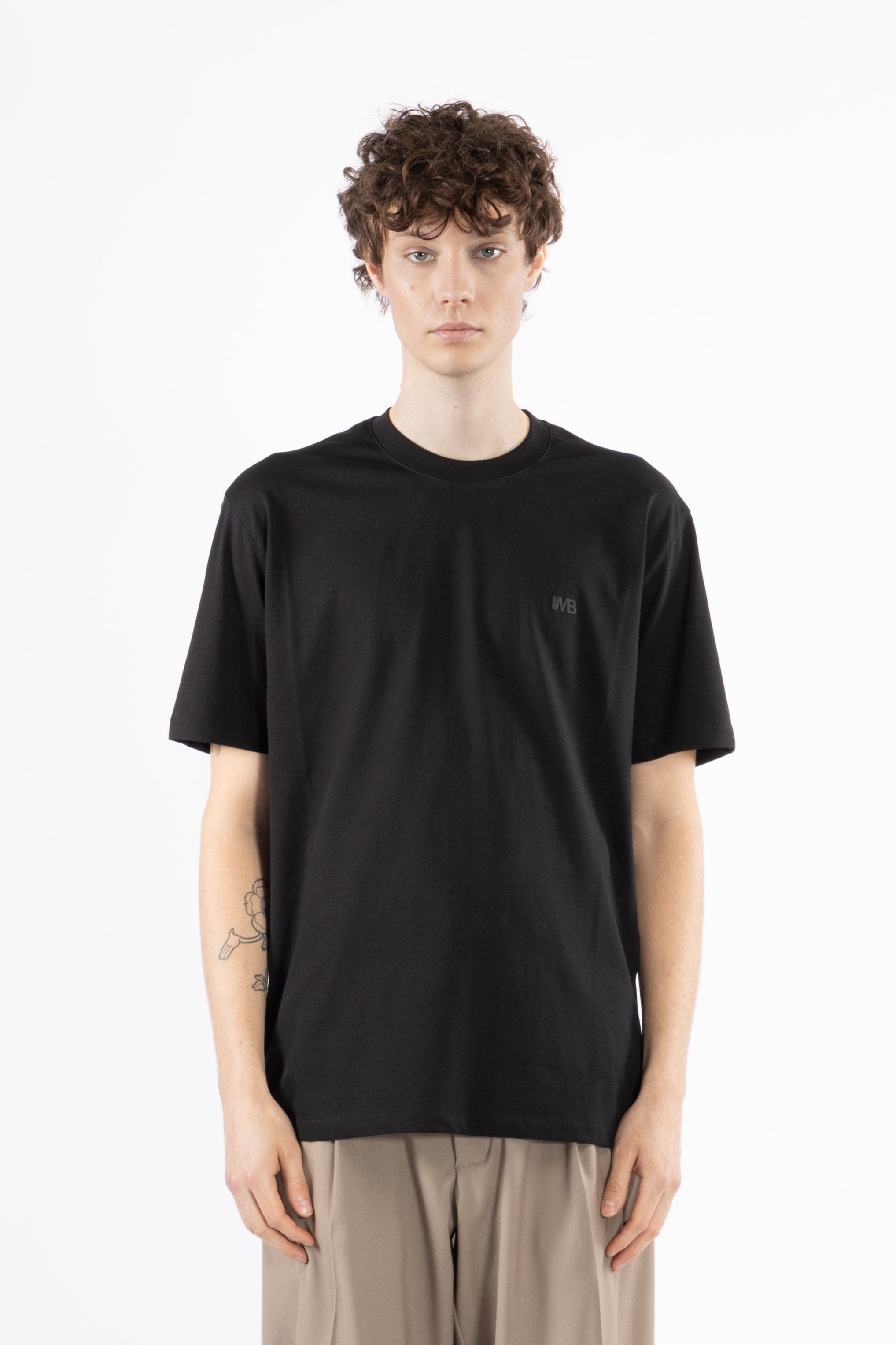 T-shirt in cotone logo - Nero