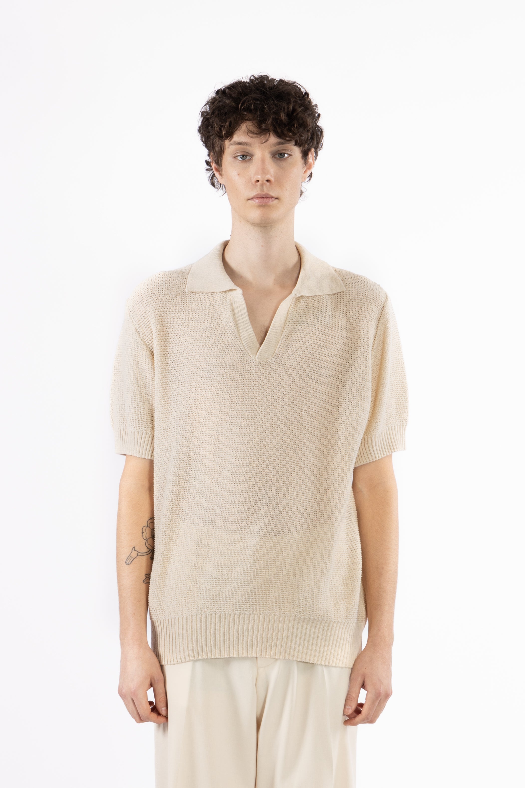 Polo in maglia - Panna