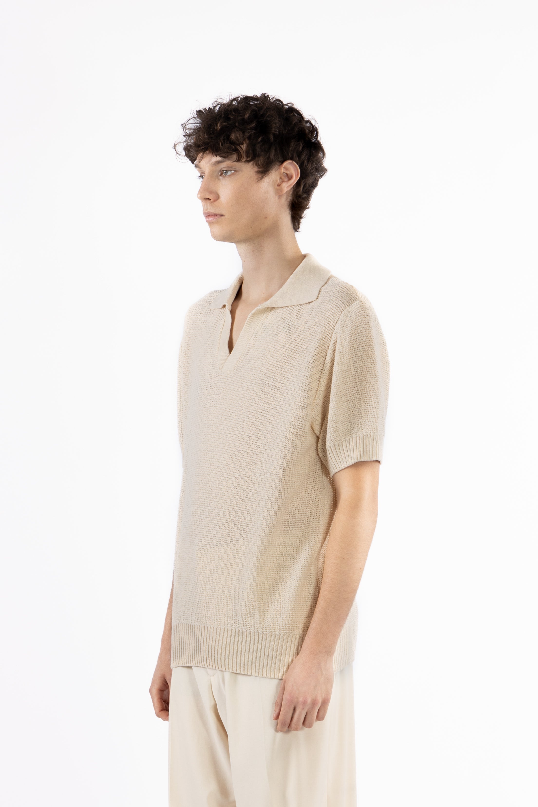 Polo in maglia - Panna