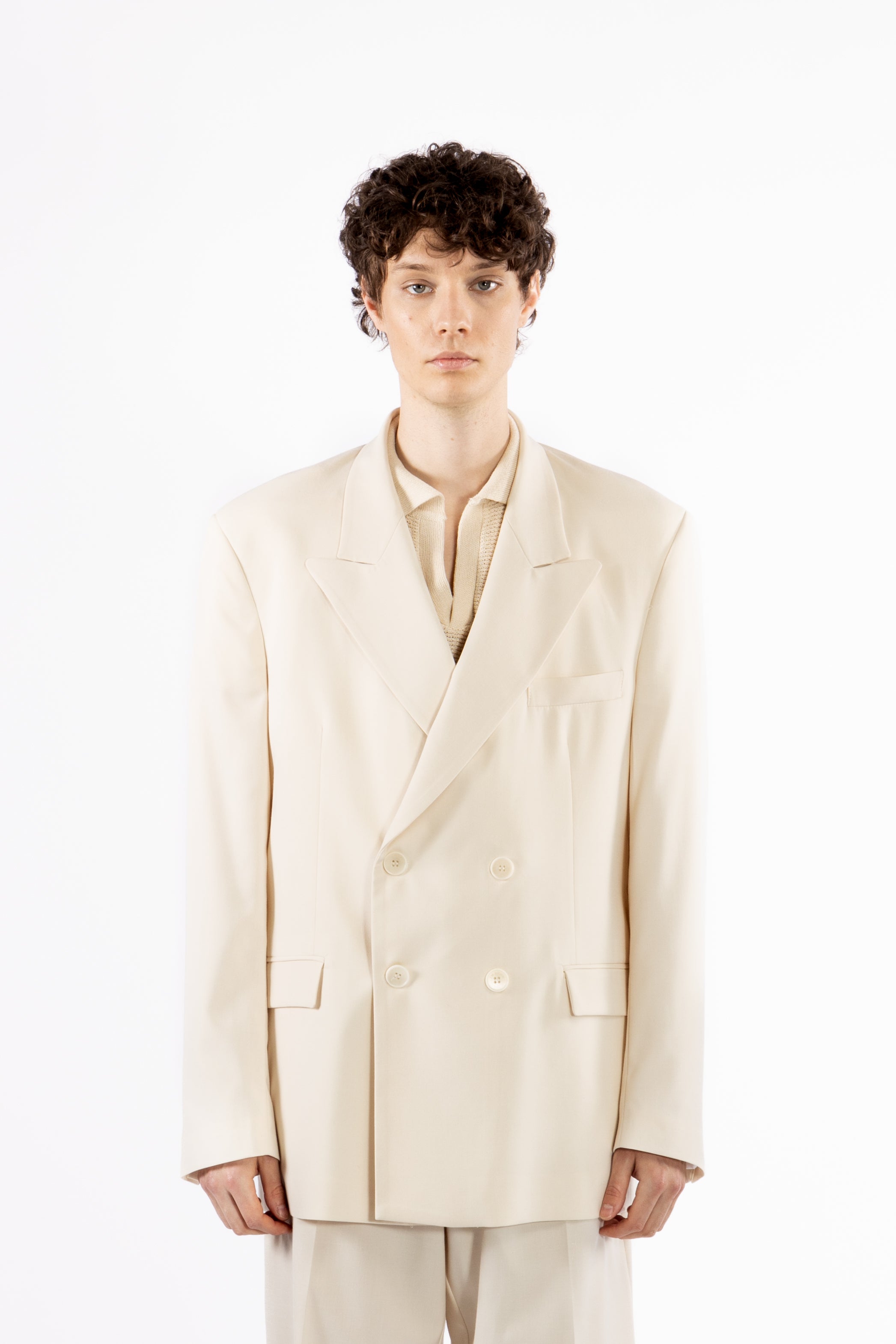 Giacca da abito oversize - Panna