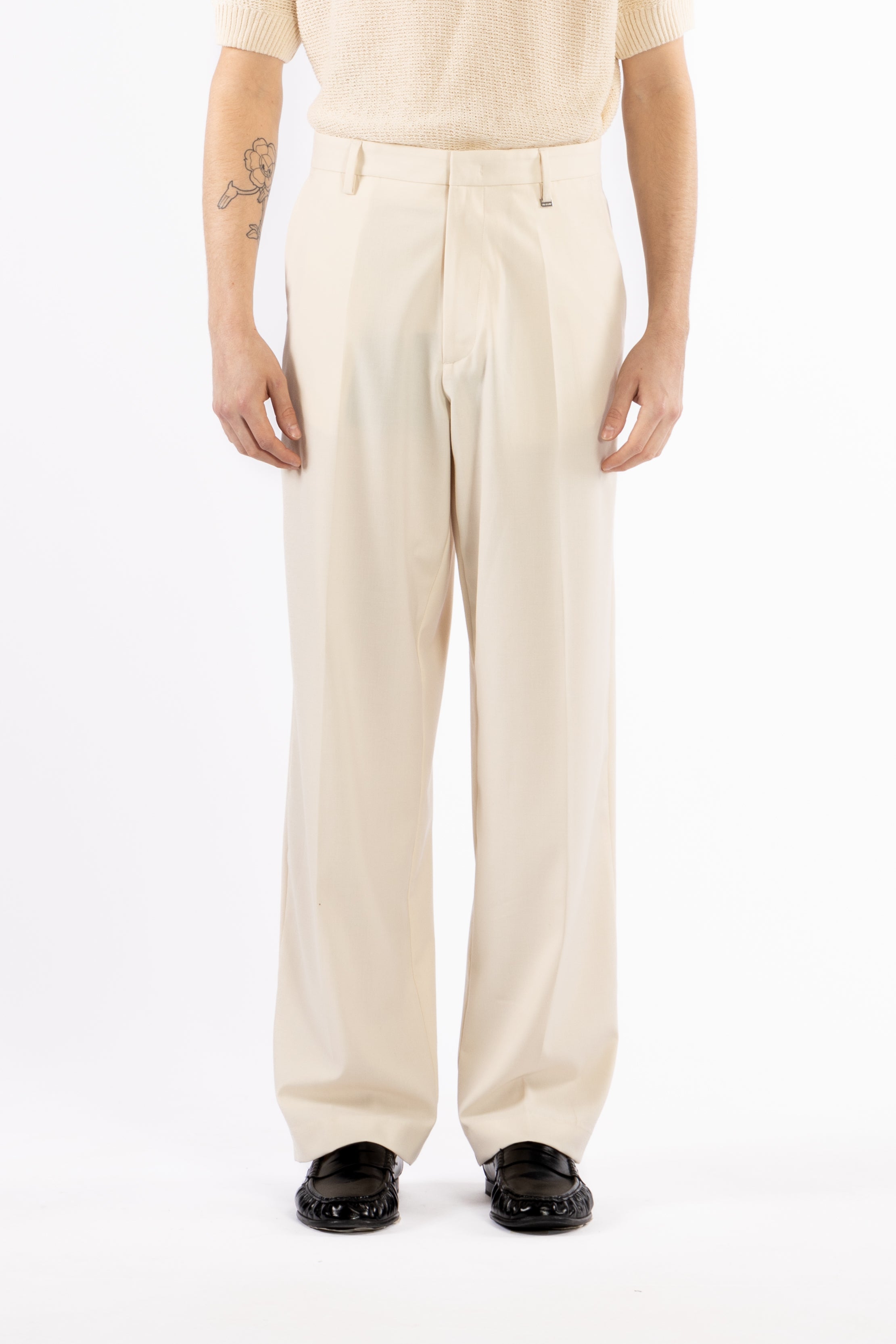 Pantalone fondo ampio - Panna