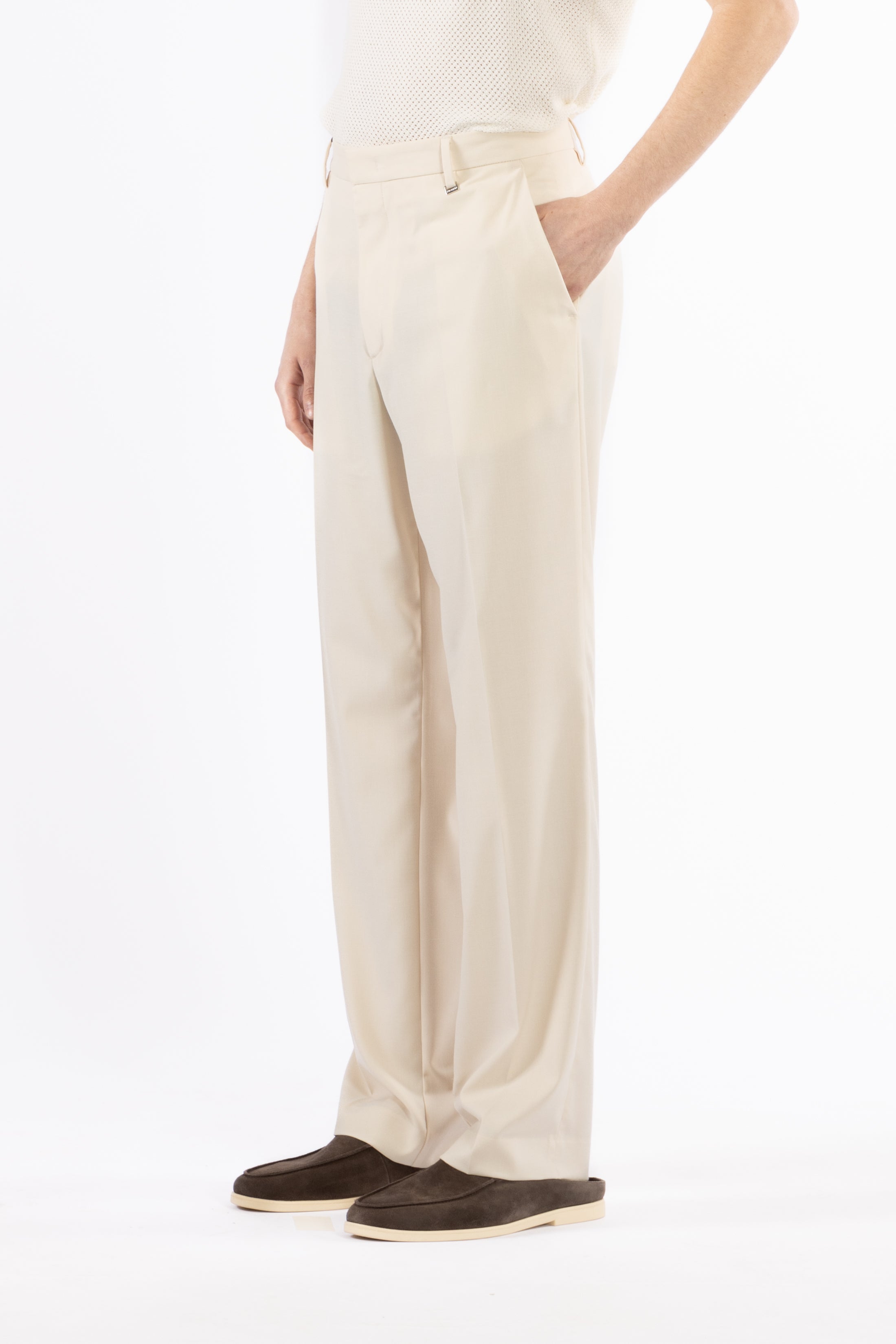 Pantalone gamba dritta - Panna