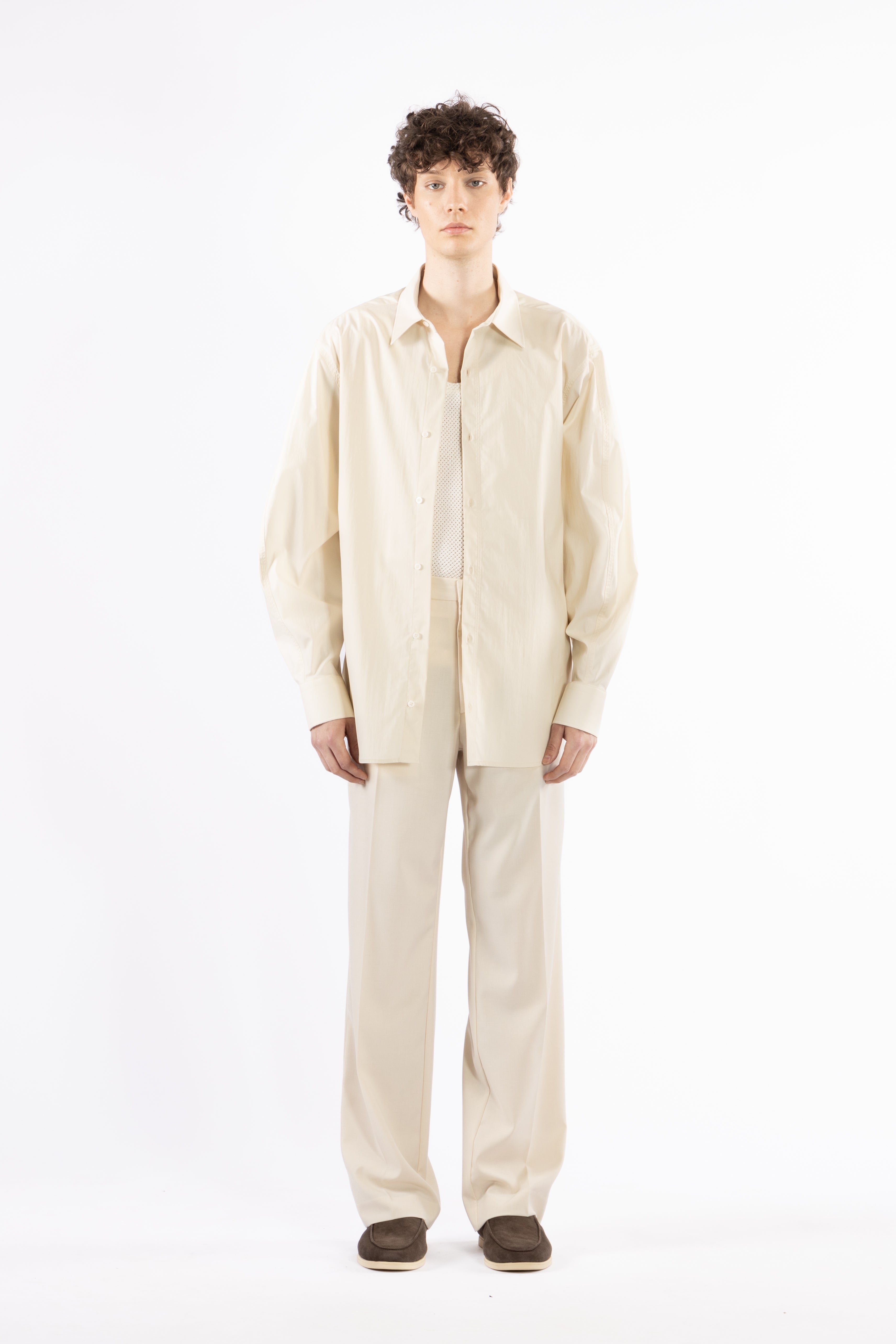 Pantalone gamba dritta - Panna