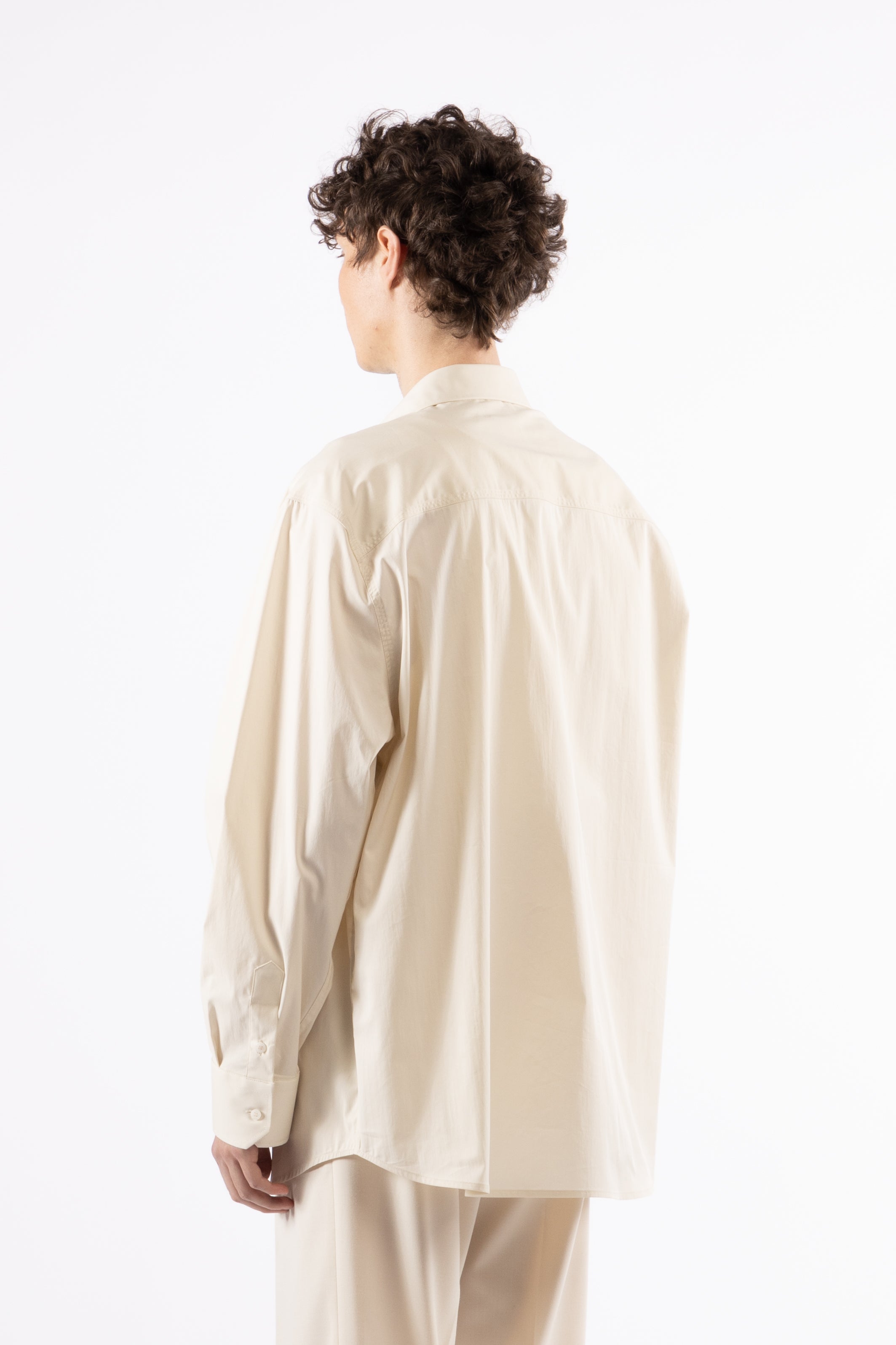 Camicia oversize in cotone - Panna