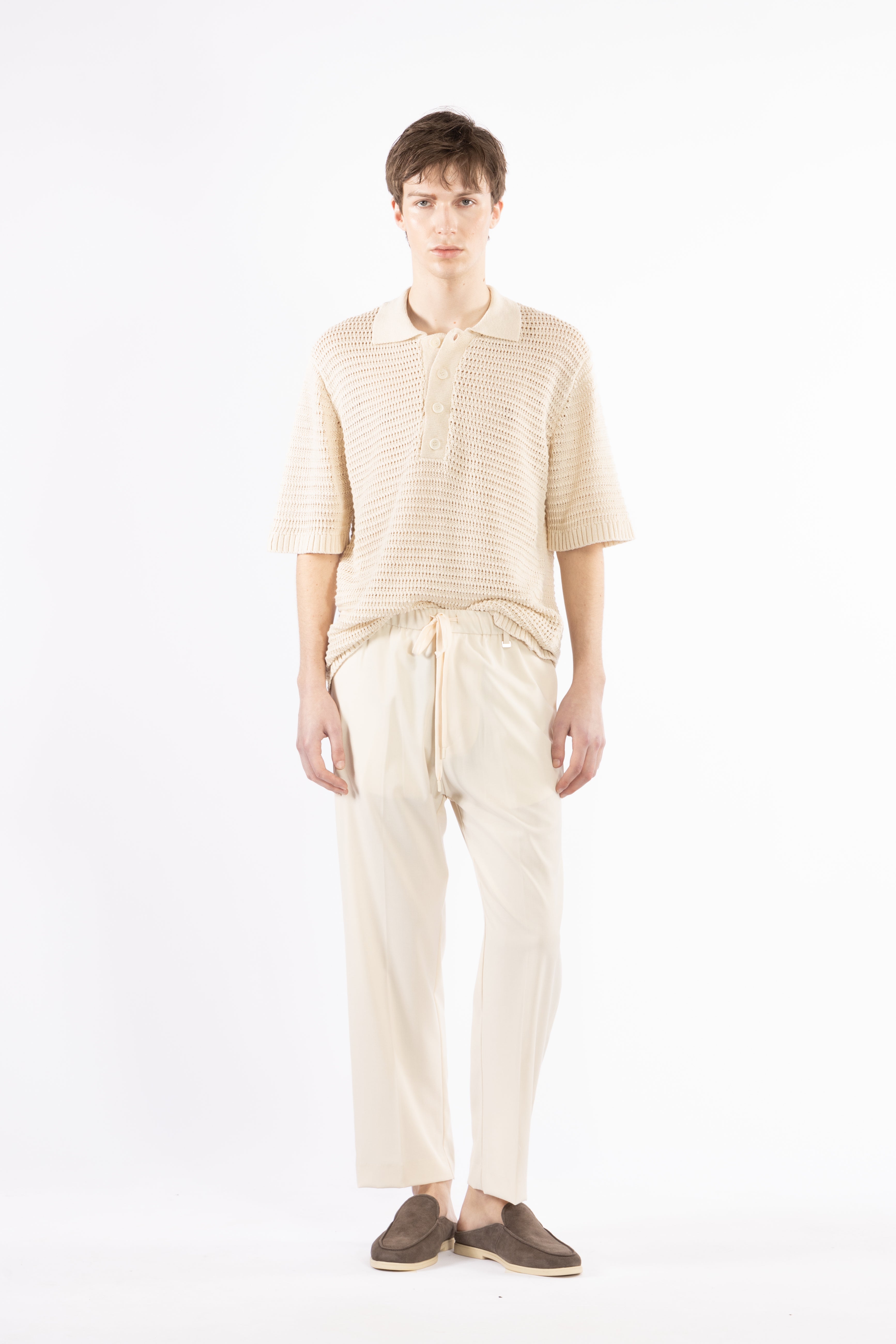 Pantalone con coulisse - Panna