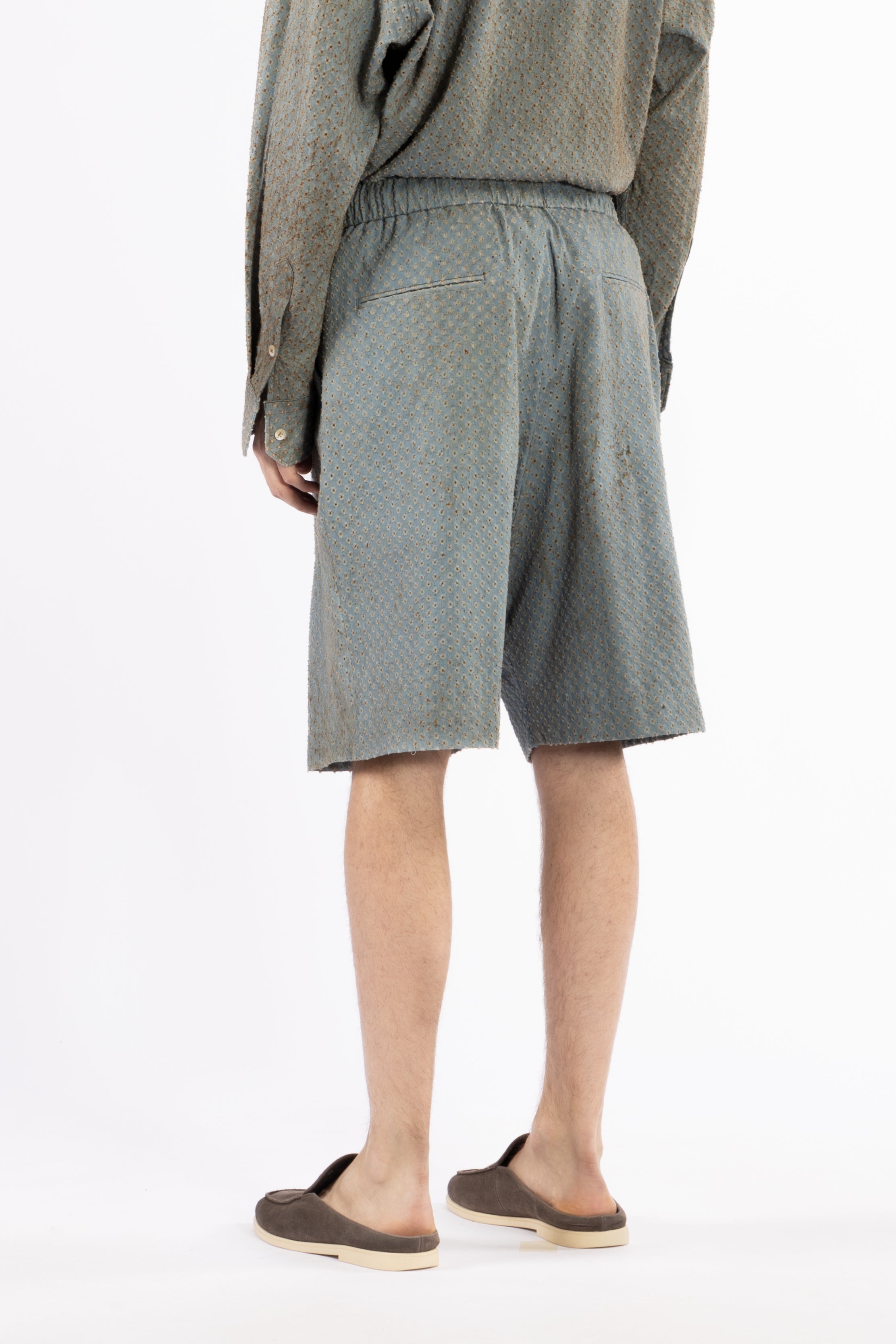 Bermuda in cotone effetto denim vissuto