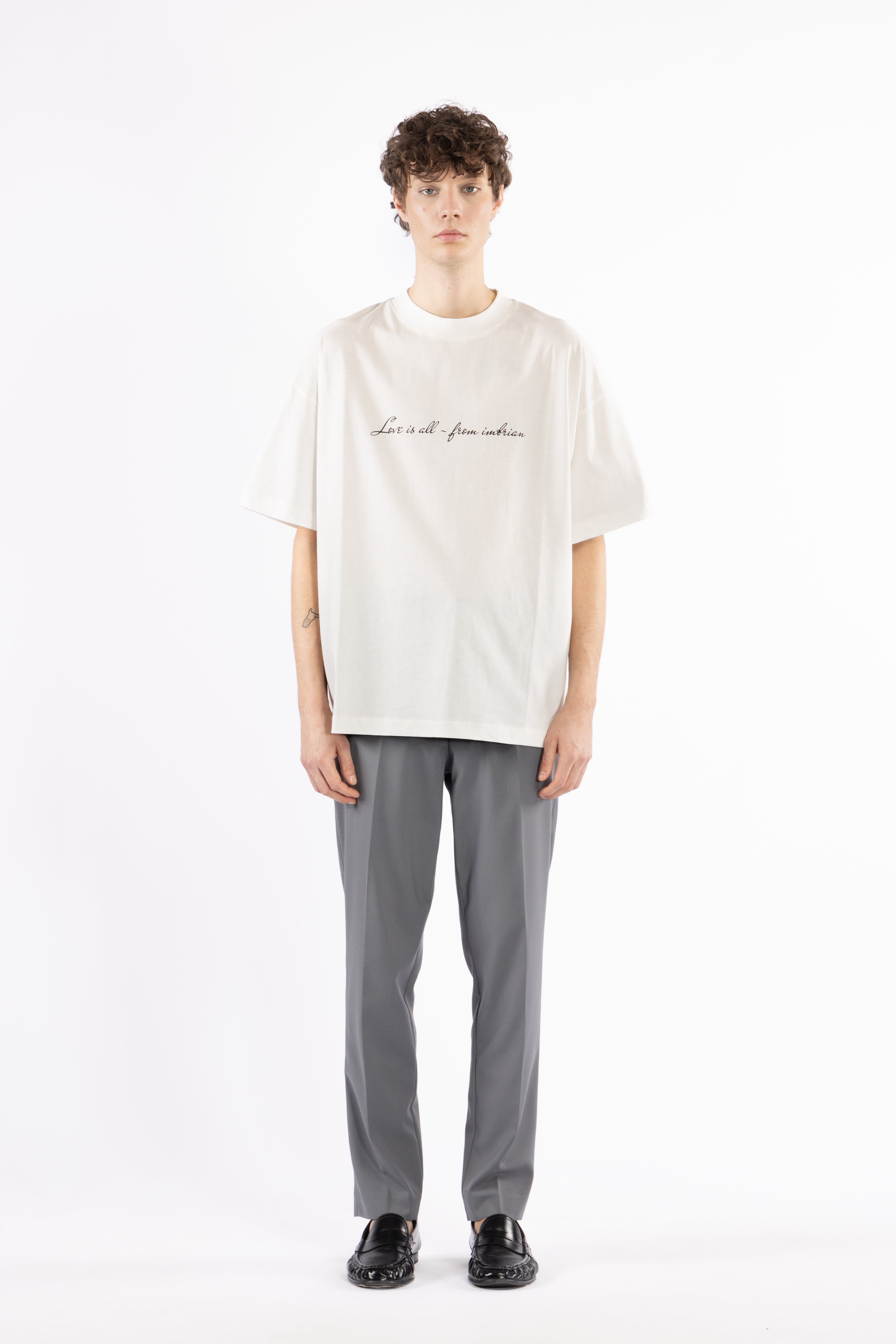 T-shirt oversize stampata - Panna