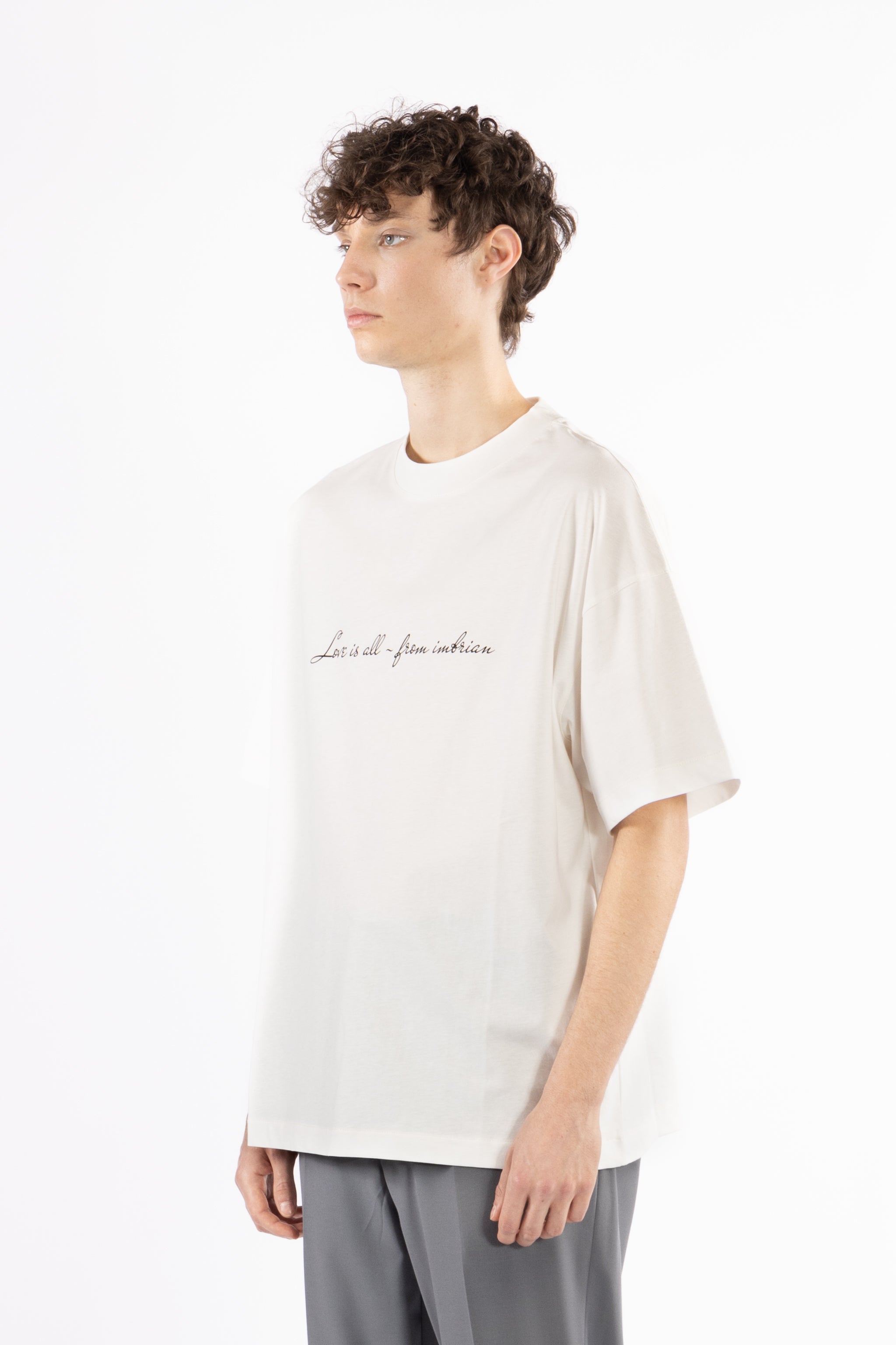 T-shirt oversize stampata - Panna