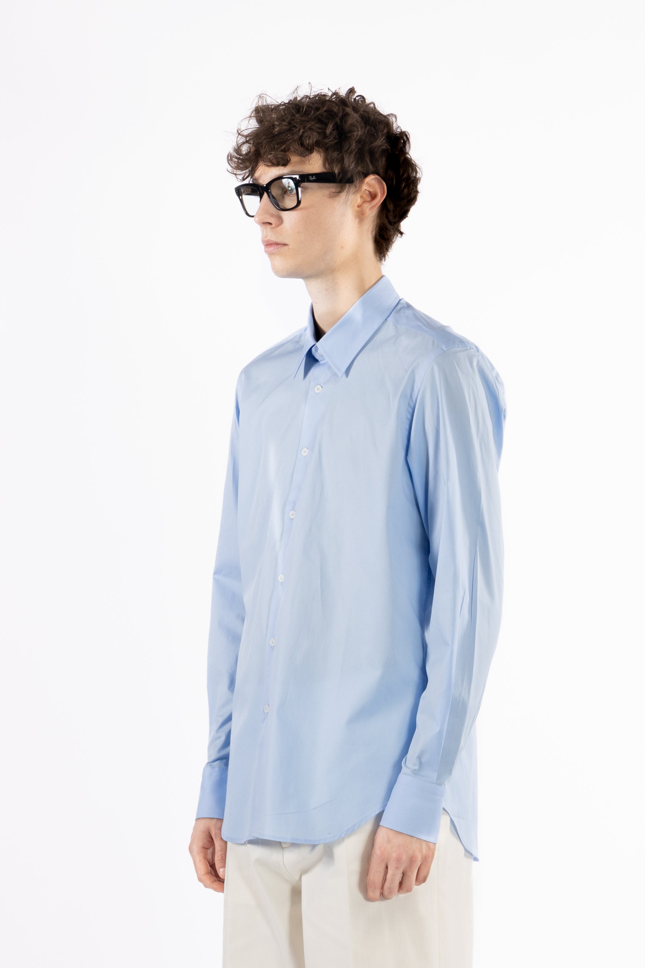 Chemise habillée en coton coupe classique - Bleu clair