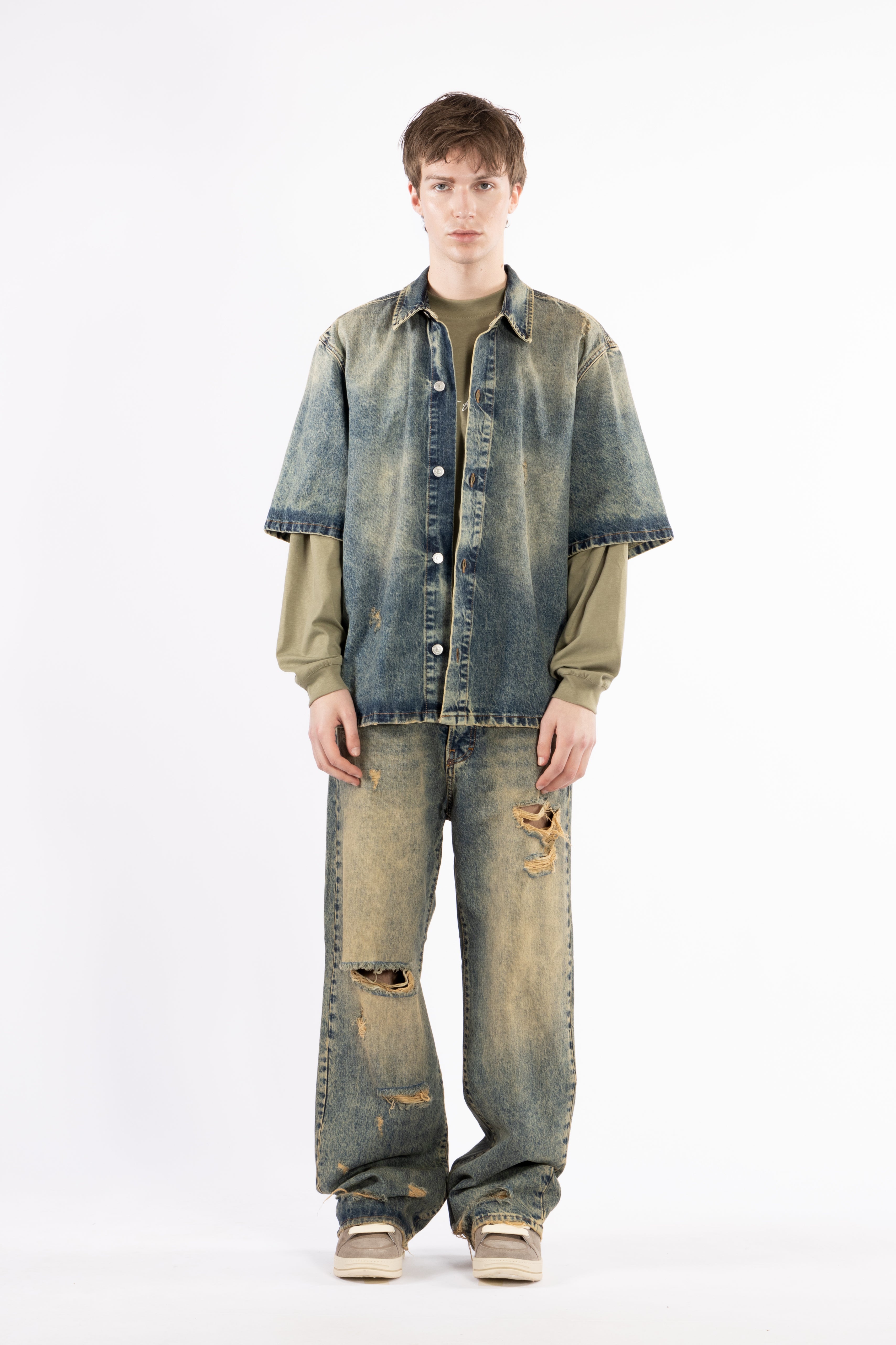 T-shirt oversize maniche lunghe - Verde