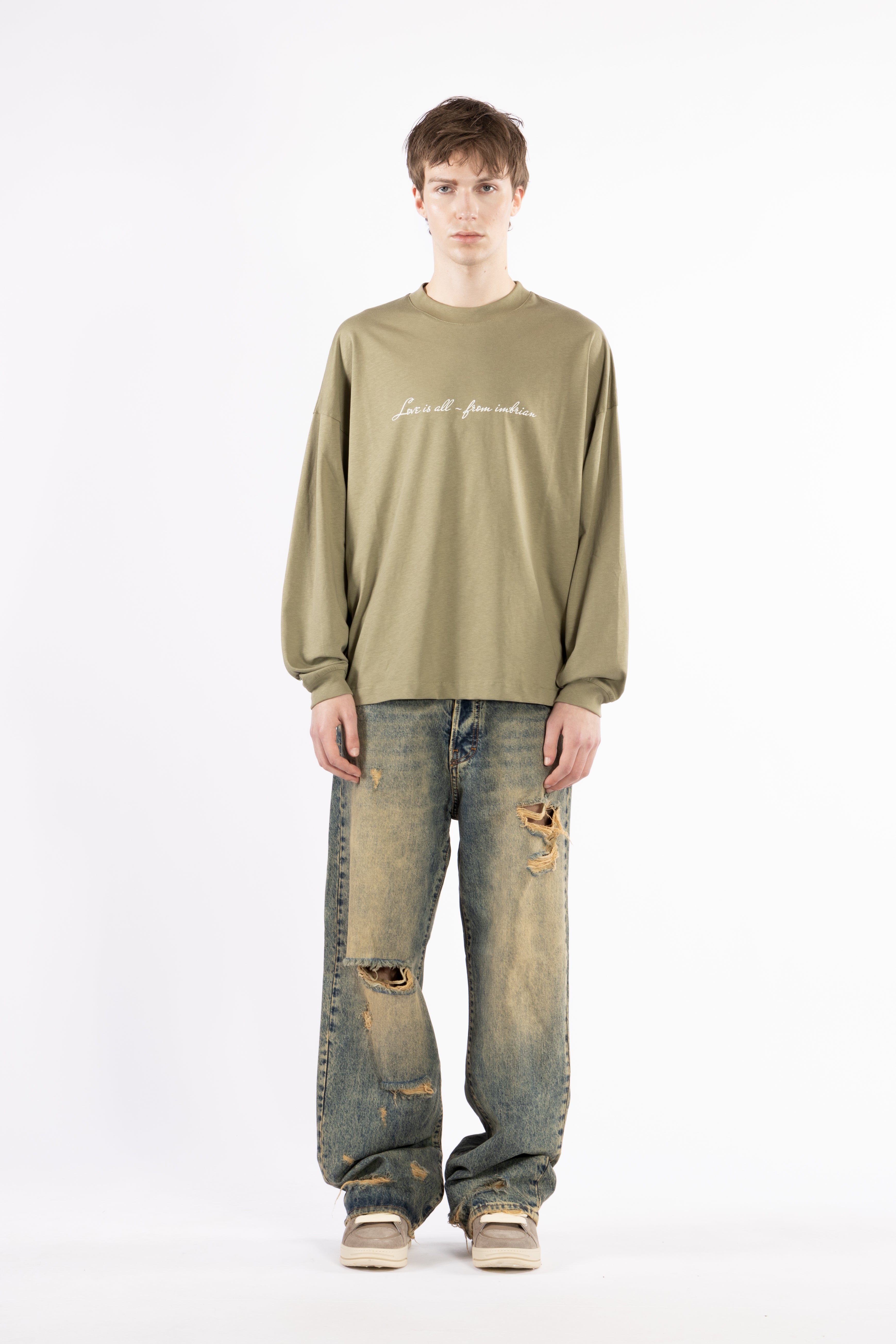 T-shirt oversize maniche lunghe - Verde