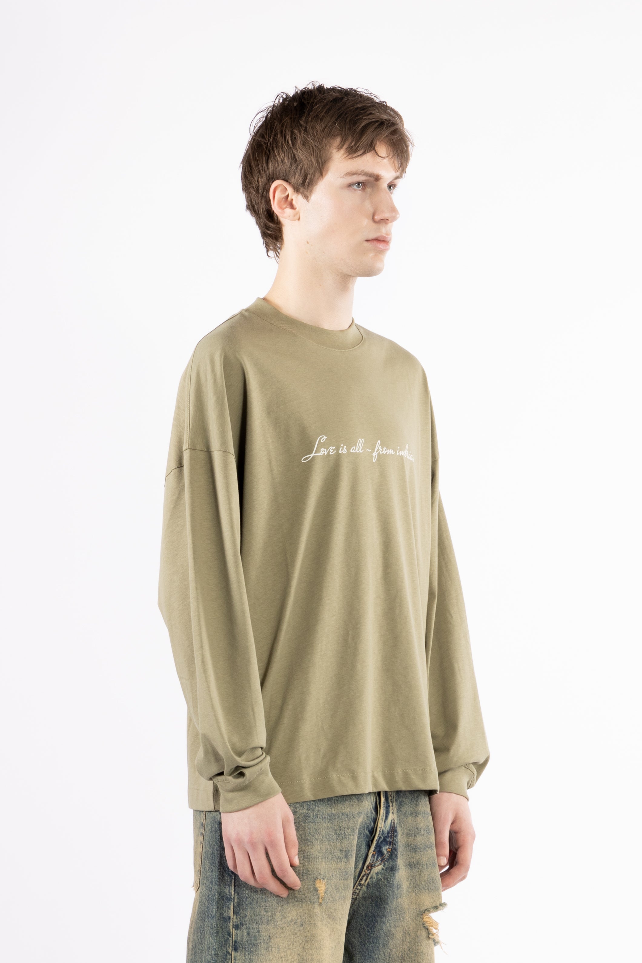 T-shirt oversize maniche lunghe - Verde