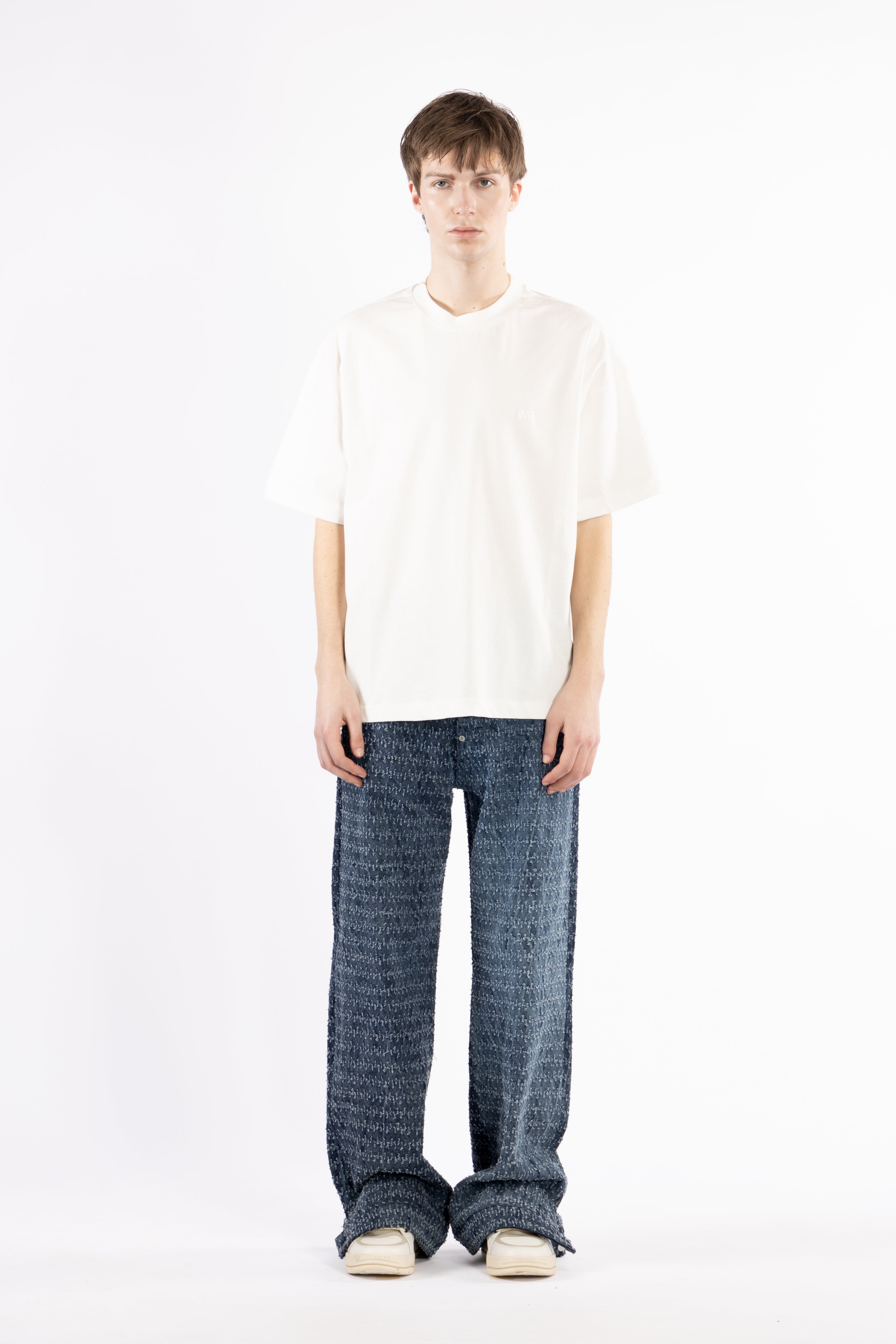 Jeans gamba ampia microrotture
