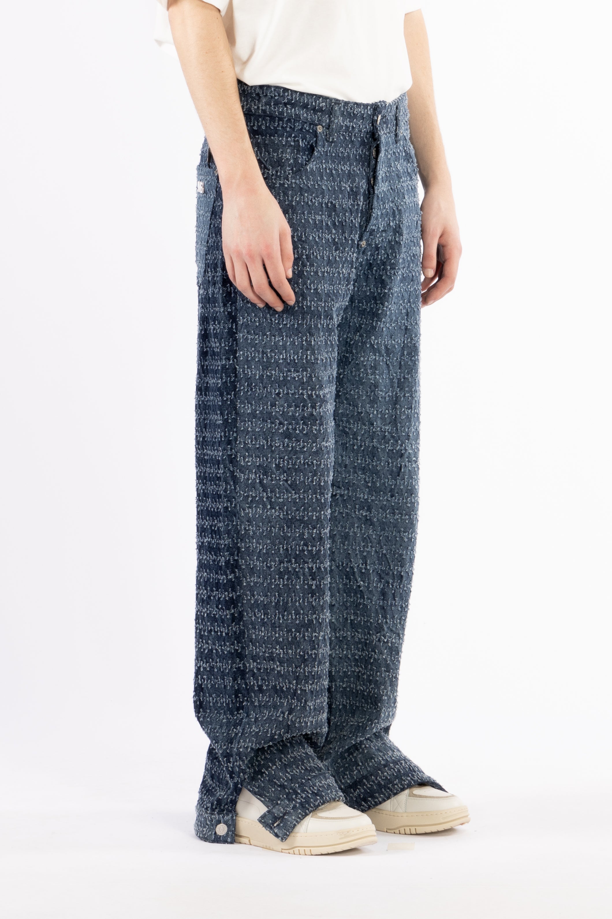 Jeans gamba ampia microrotture