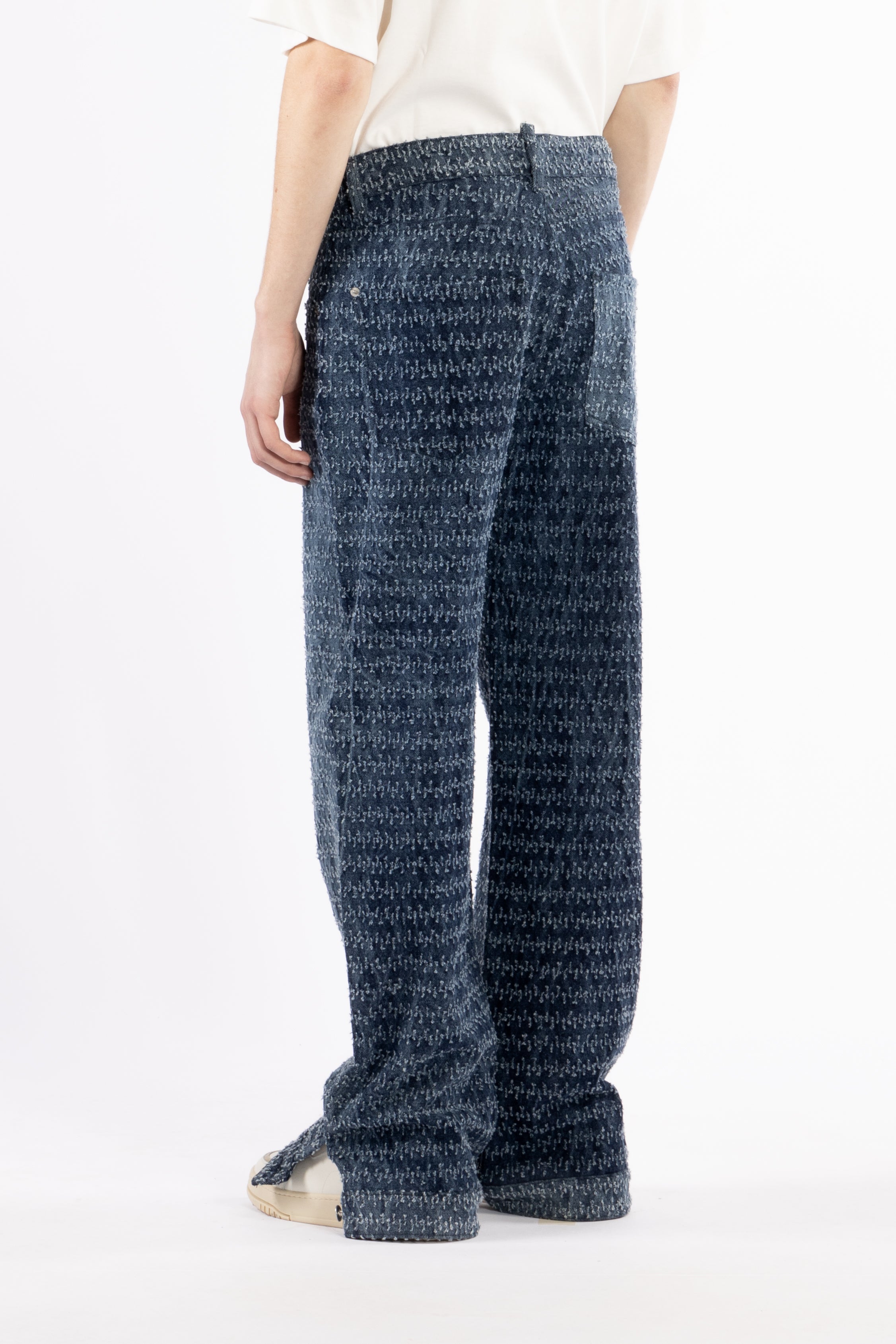 Jeans gamba ampia microrotture
