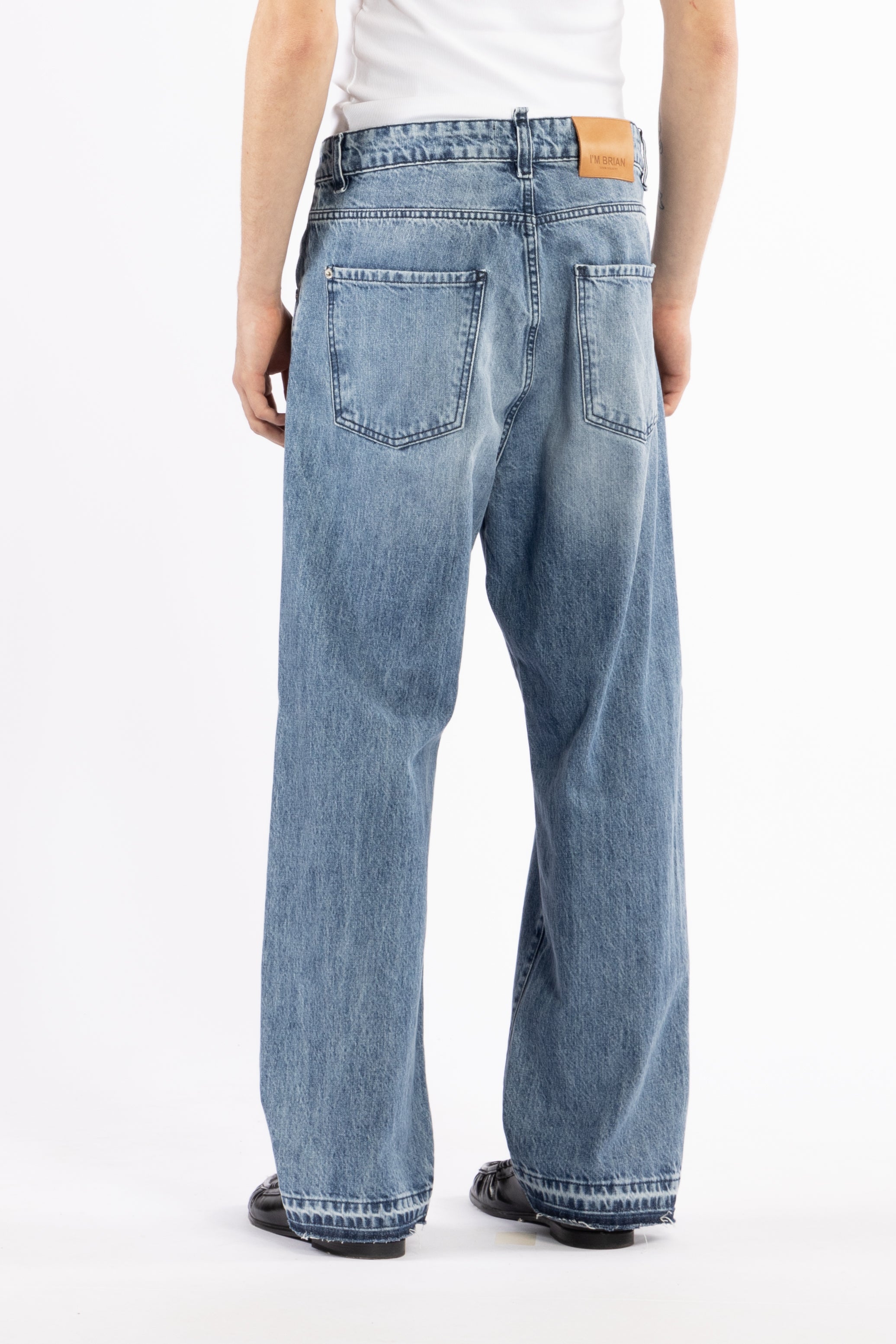 Jeans crop fit stone wash