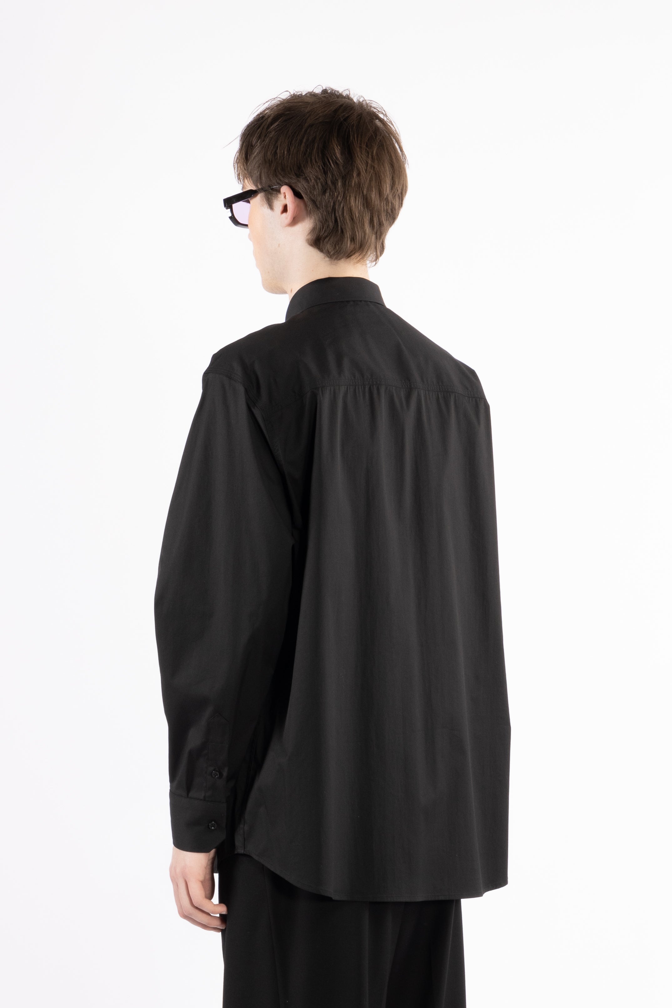 Camicia oversize in cotone - Nero