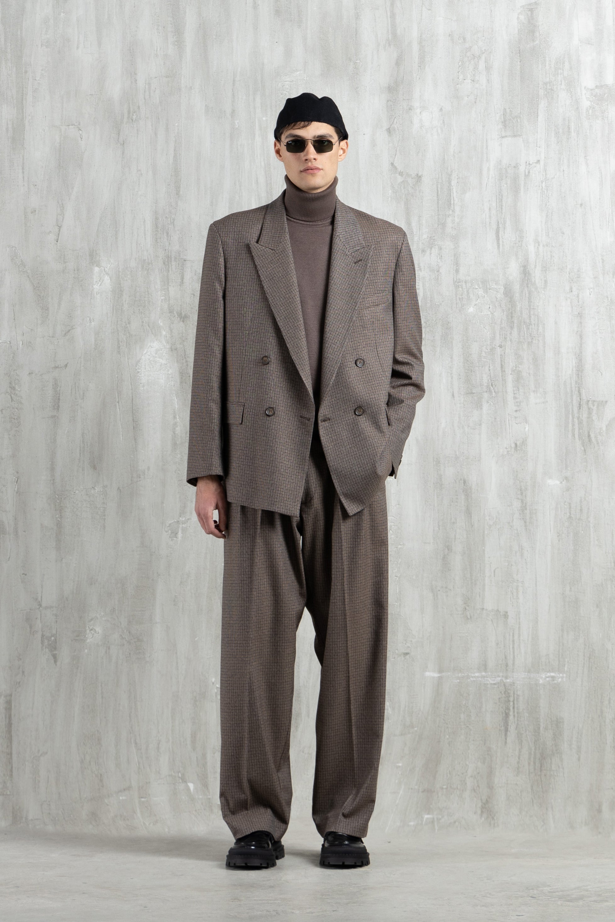 Giacca oversize pied de poule doppiopetto