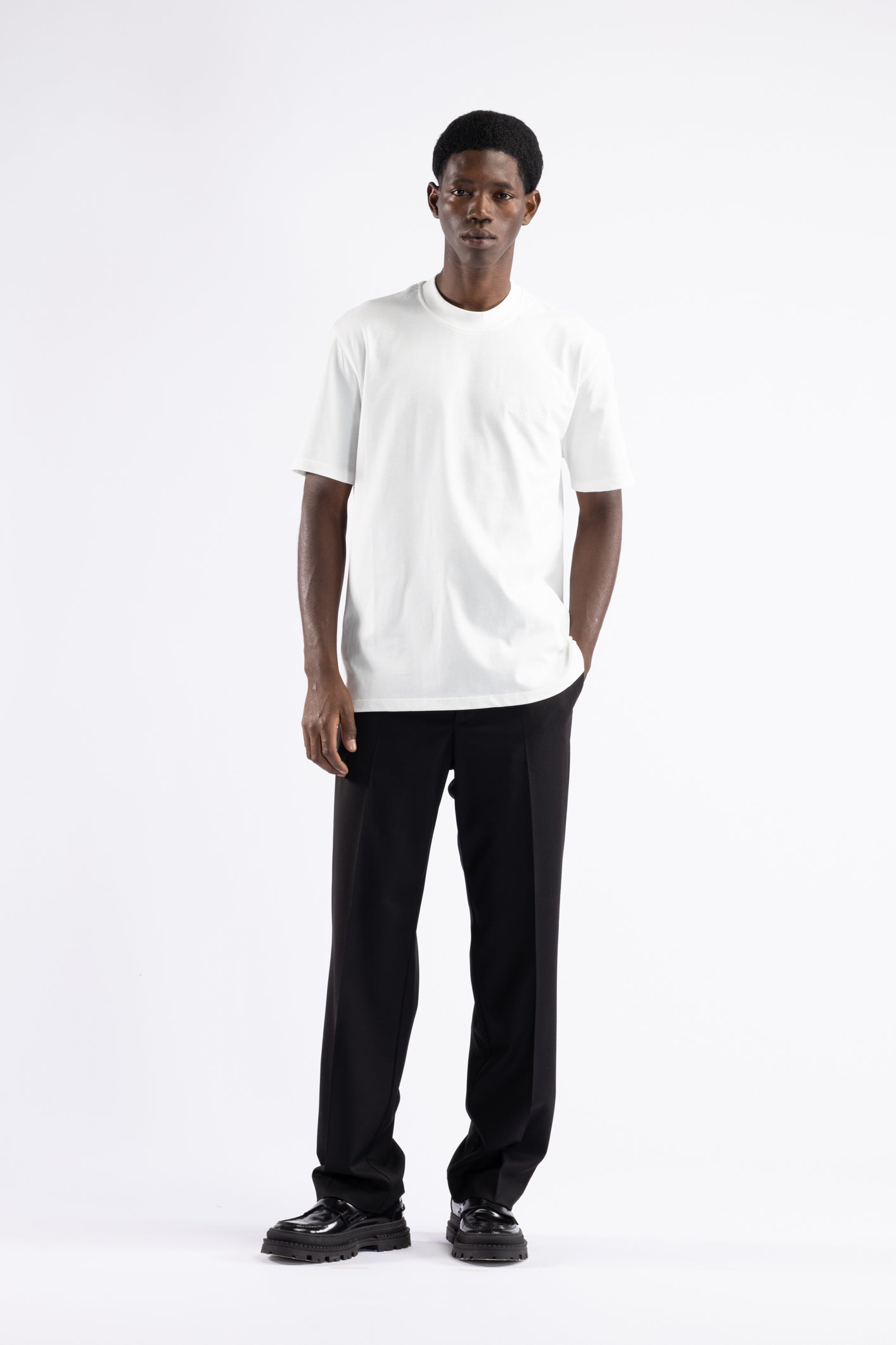 T-shirt in cotone regolare - Panna