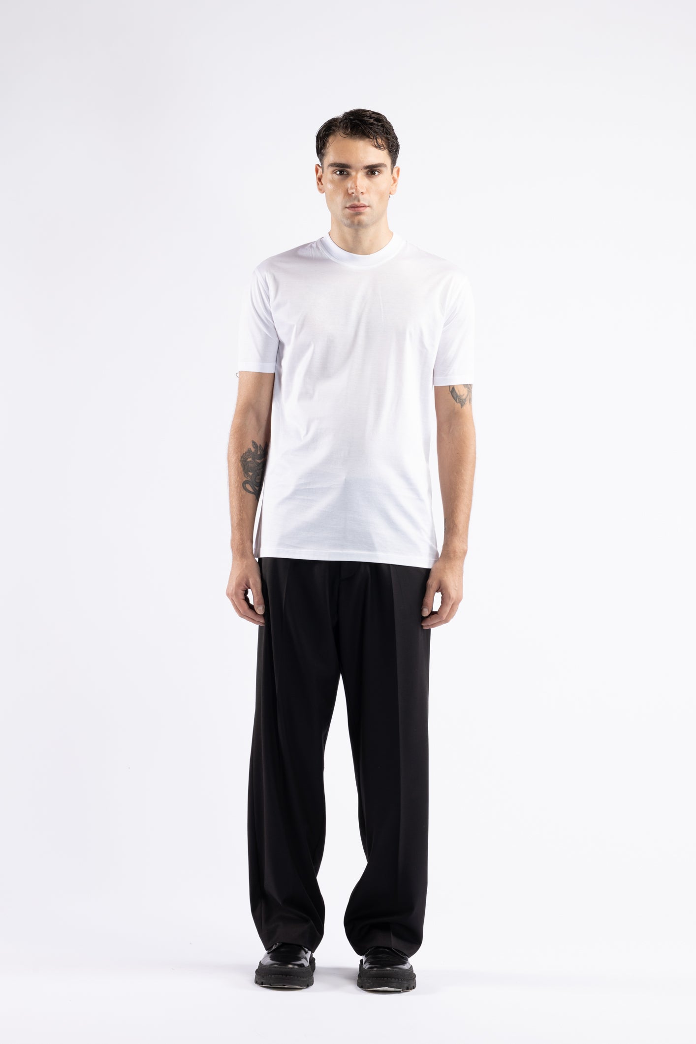 T-shirt in cotone filo di scozia - Bianco