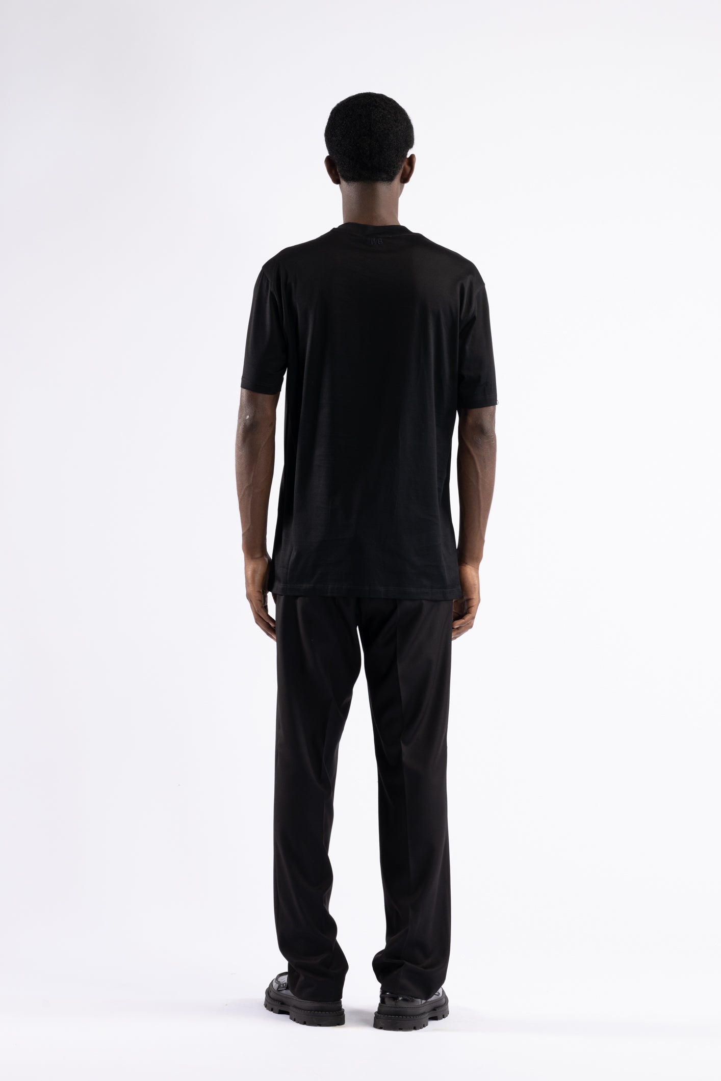 T-shirt in cotone filo di scozia - Nero