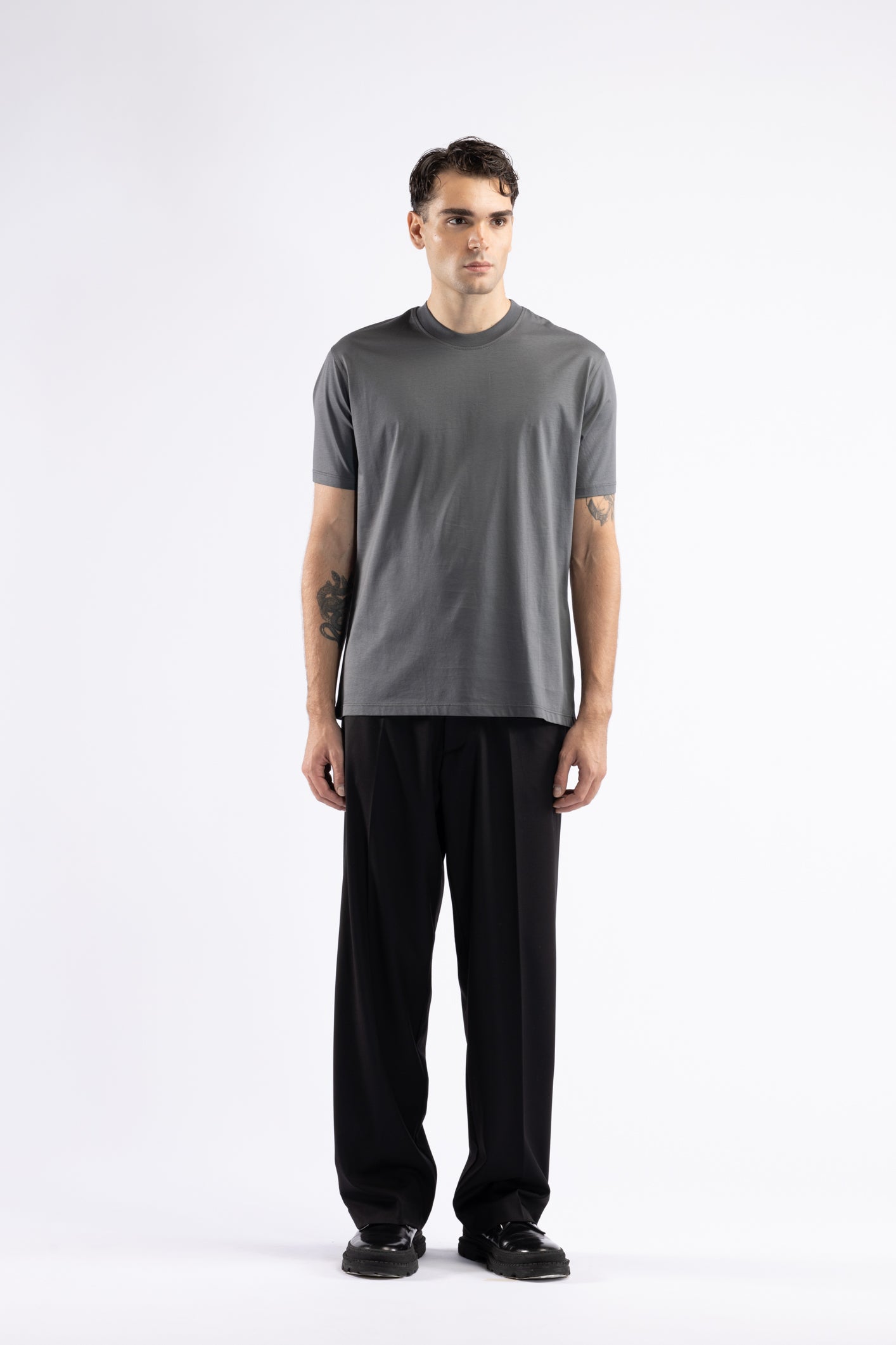 T-shirt cotone mercerizzato - Grigio