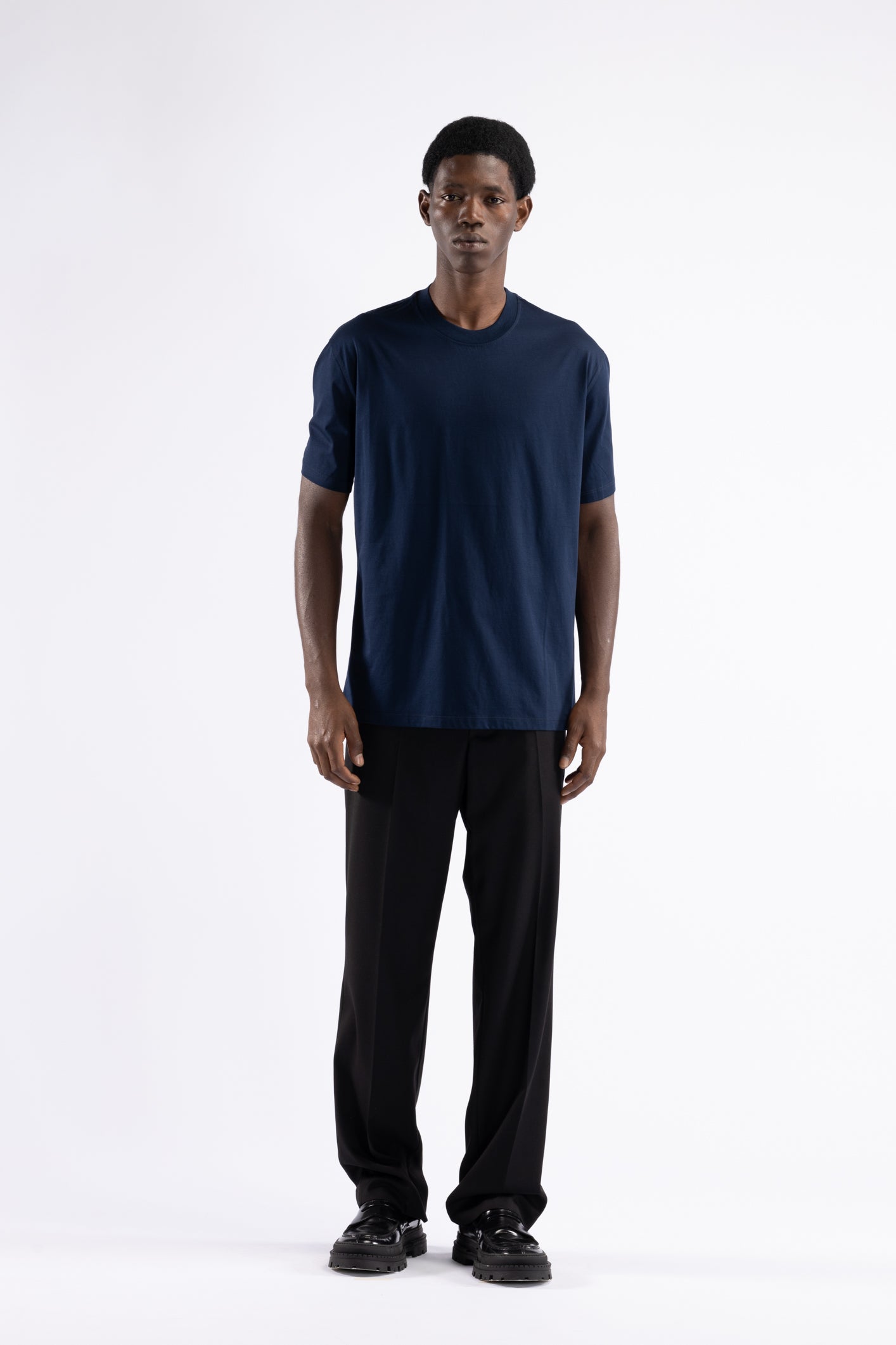 T-shirt in cotone mercerizzato - Blu