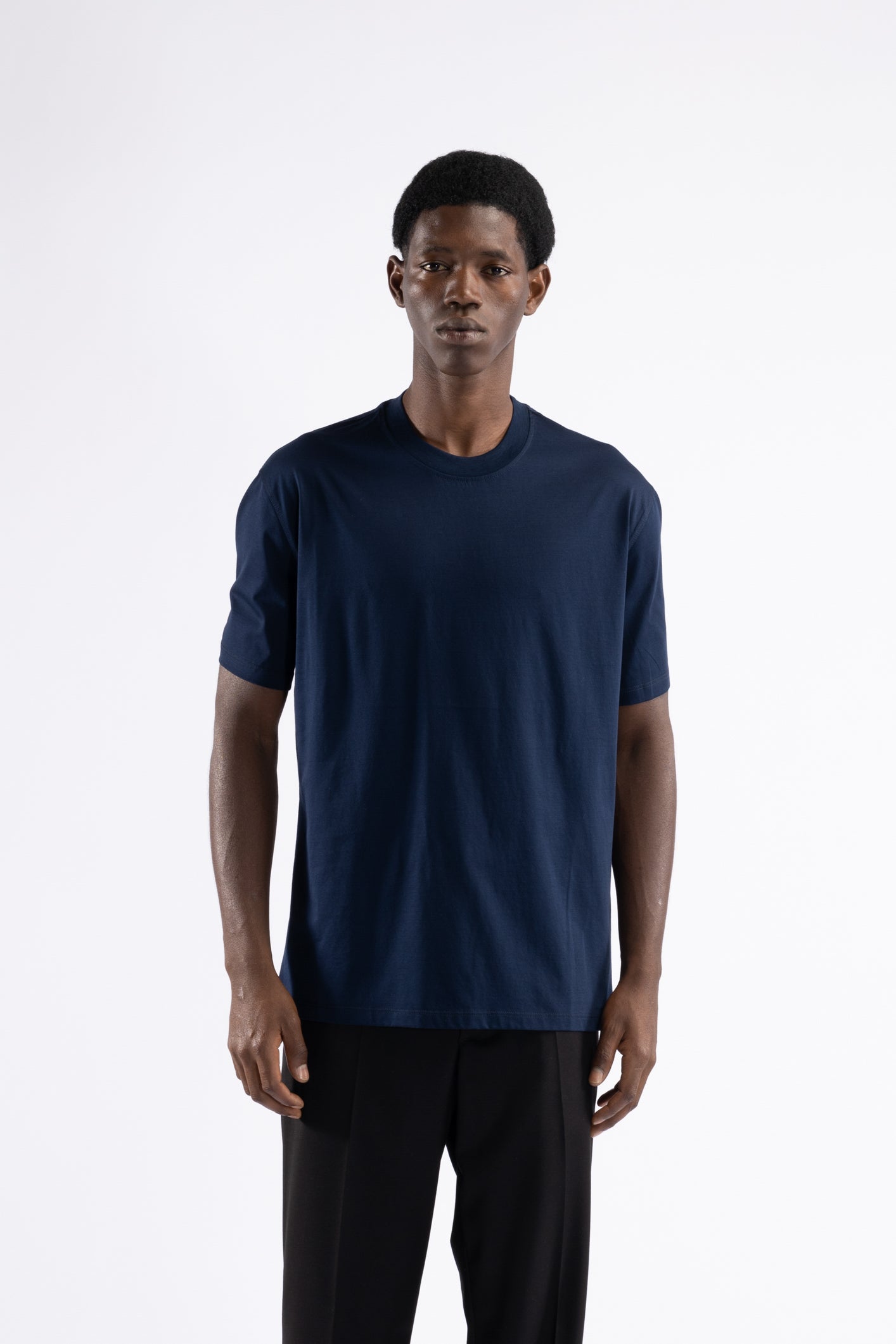 T-shirt in cotone mercerizzato - Blu