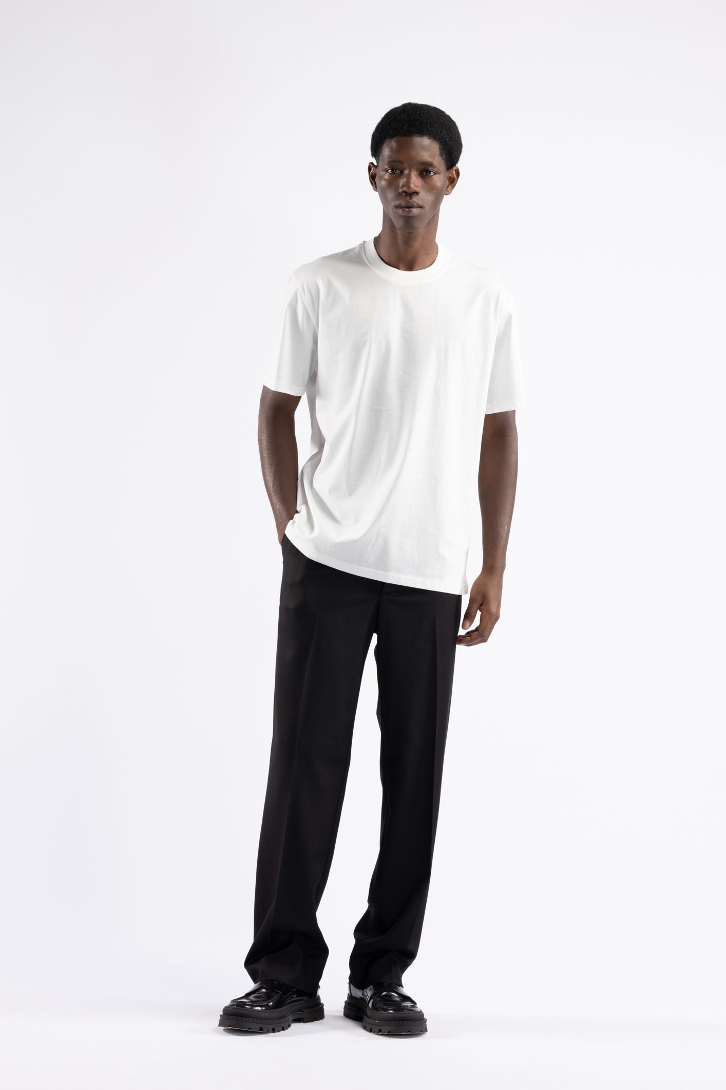 T-shirt in cotone mercerizzato - Panna