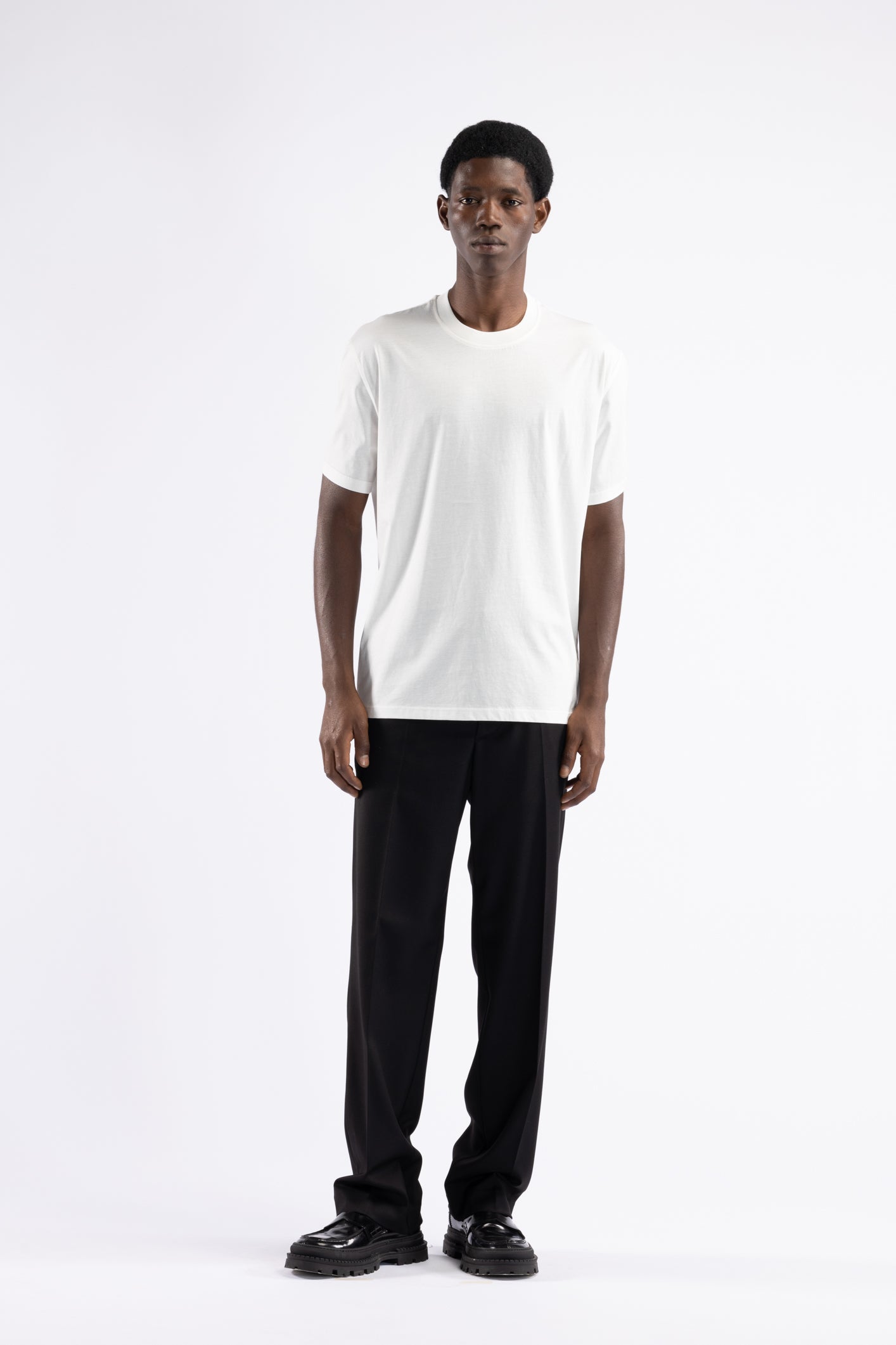 T-shirt in cotone mercerizzato - Panna