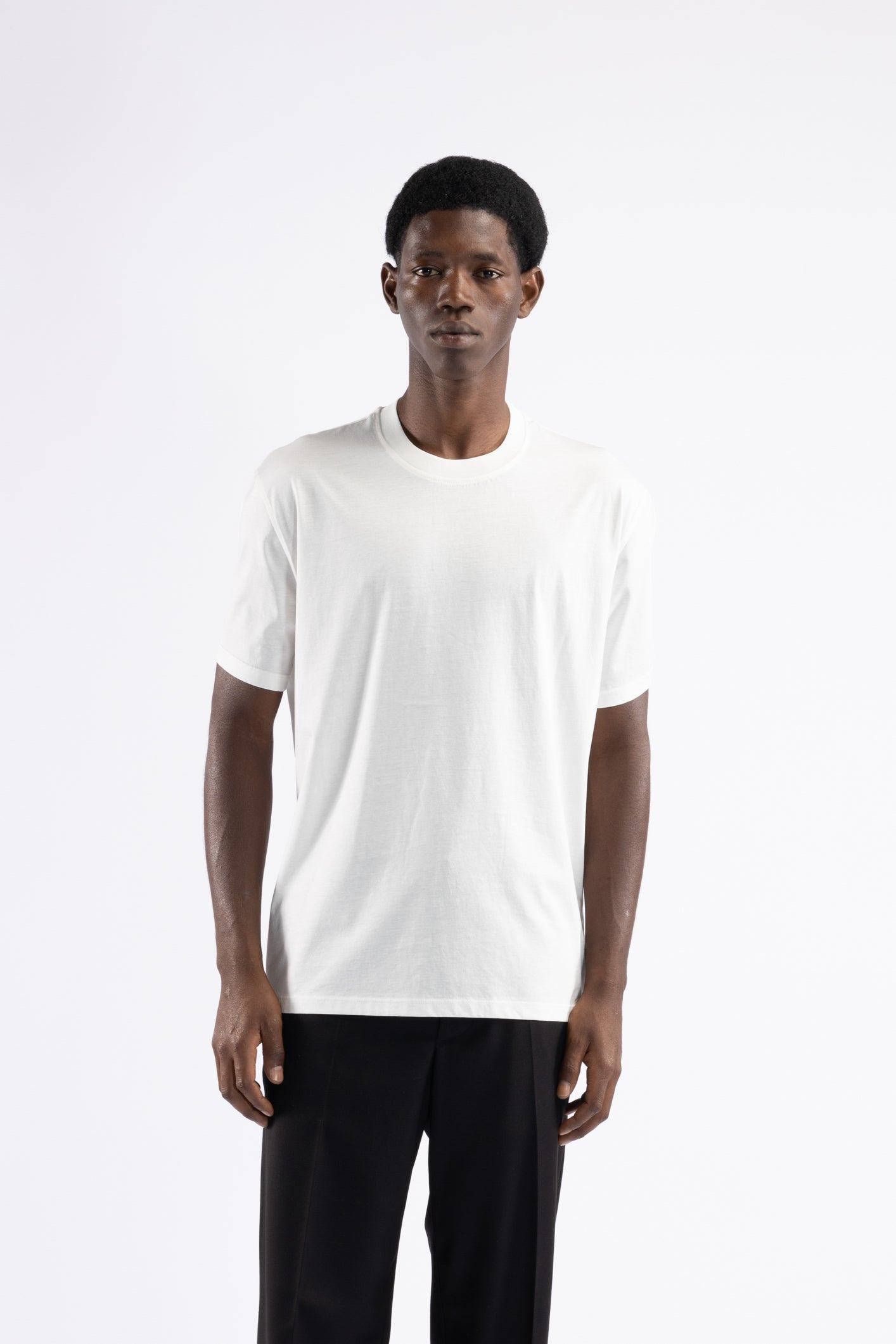 T-shirt in cotone mercerizzato - Panna