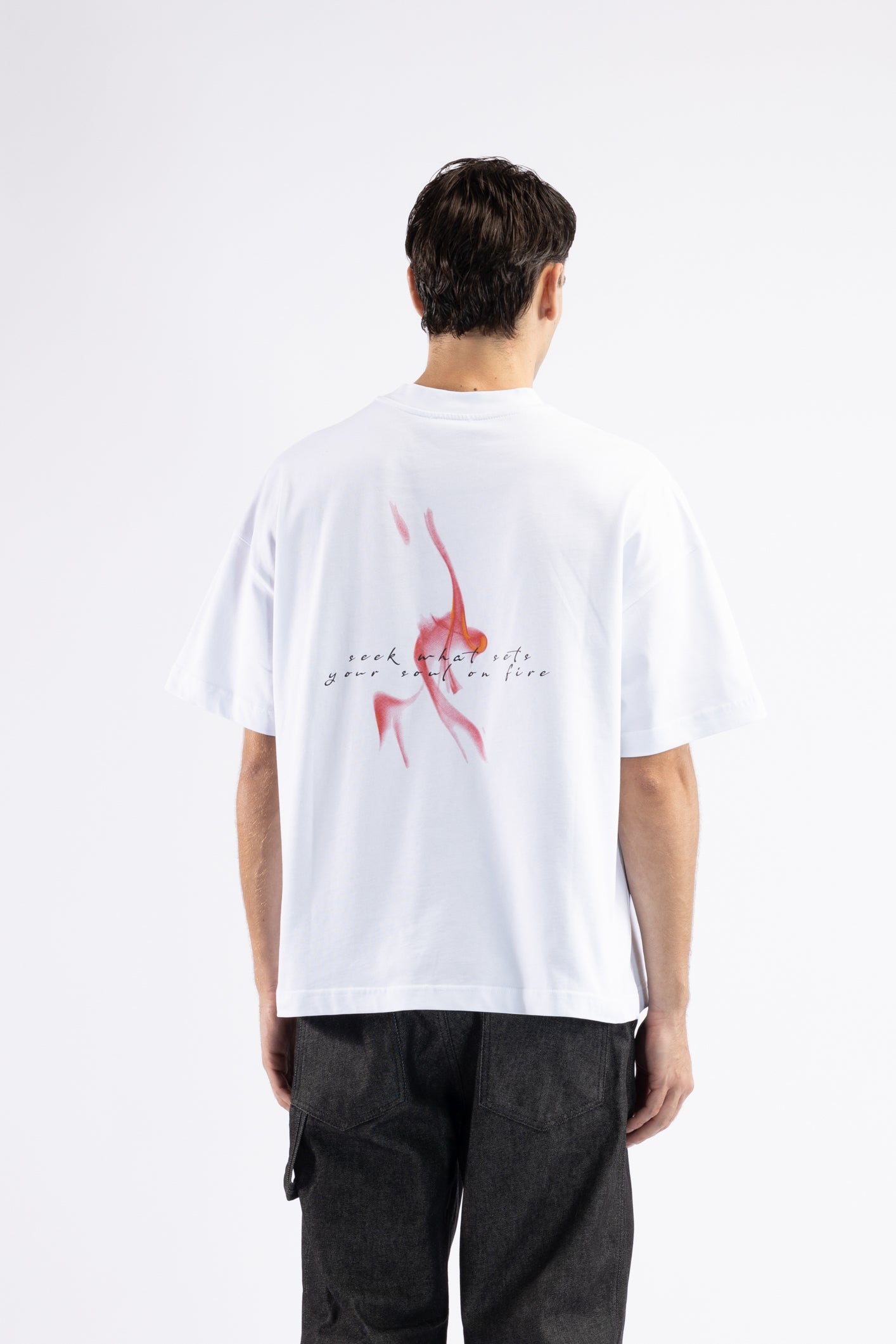T-shirt oversize stampa retro - Bianco