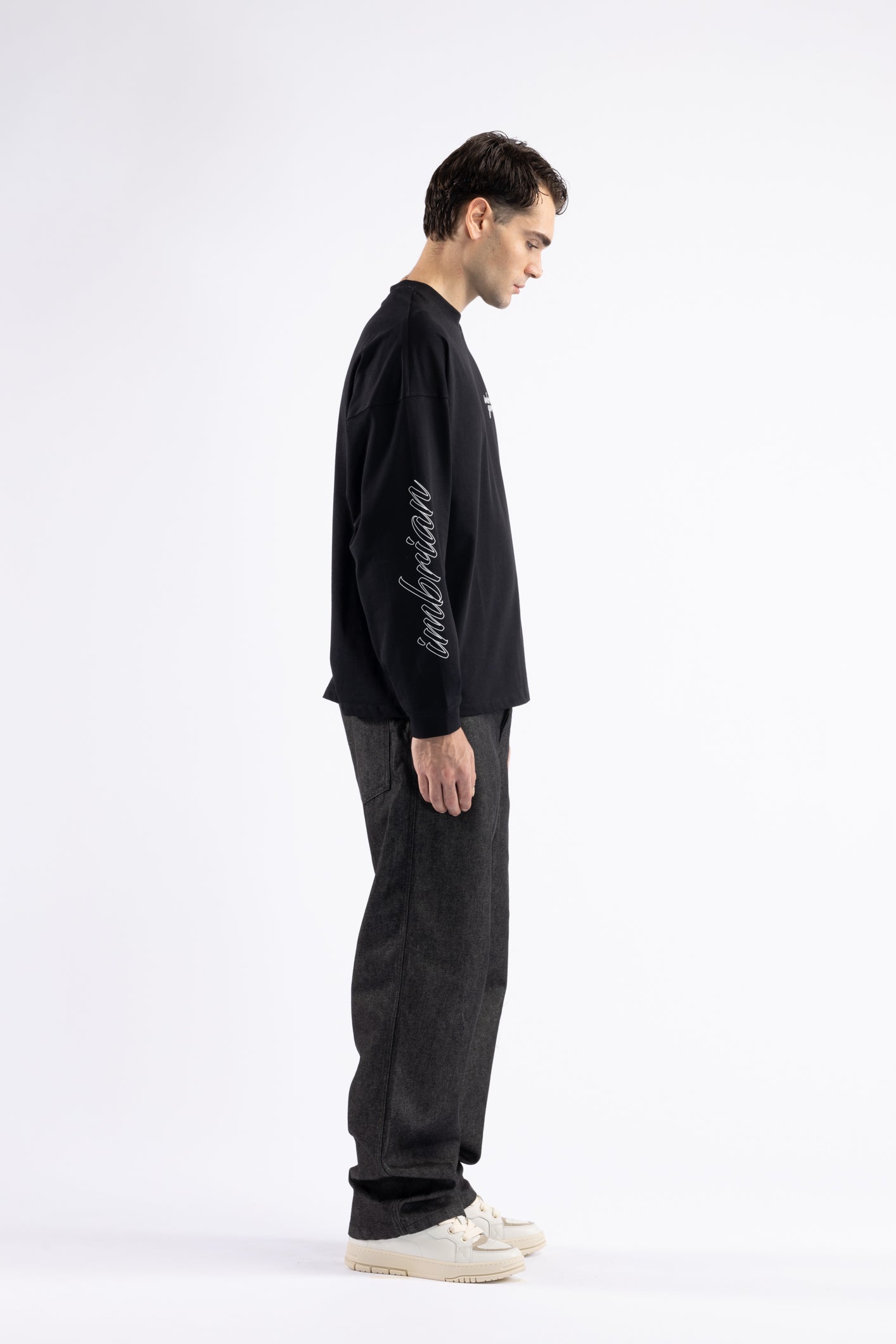 T-shirt oversize maniche lunghe - Nero