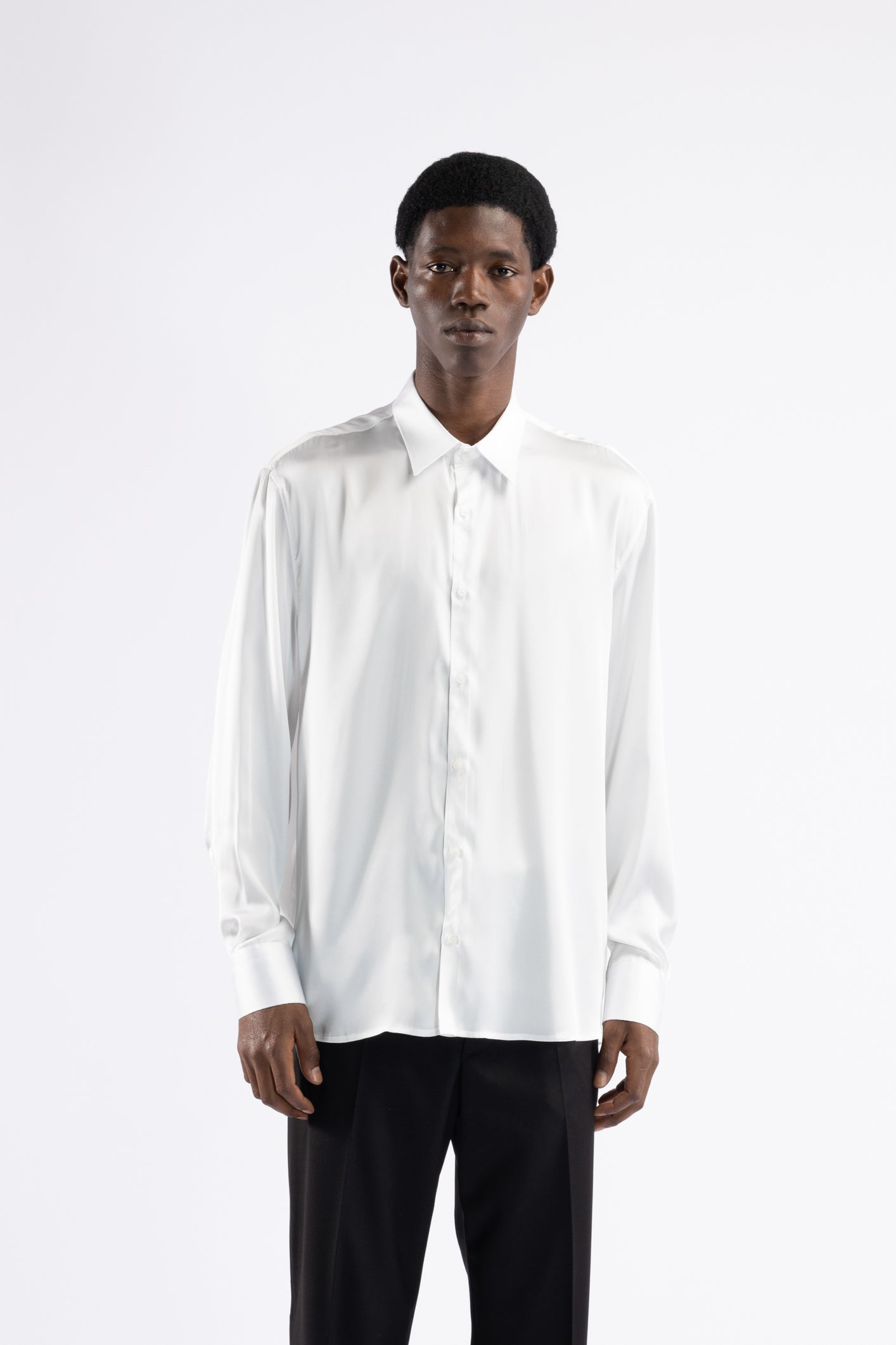 Camicia in raso - Bianco