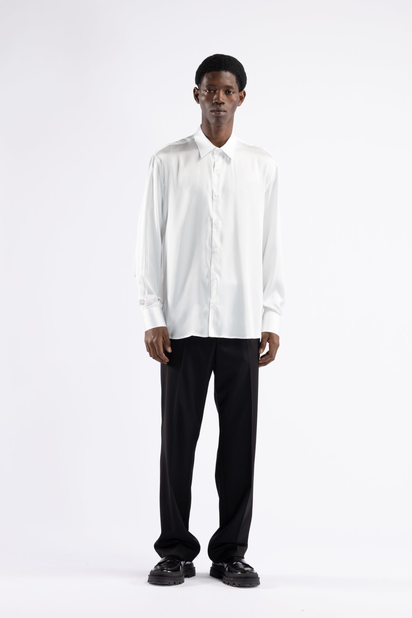 Camicia in raso - Bianco