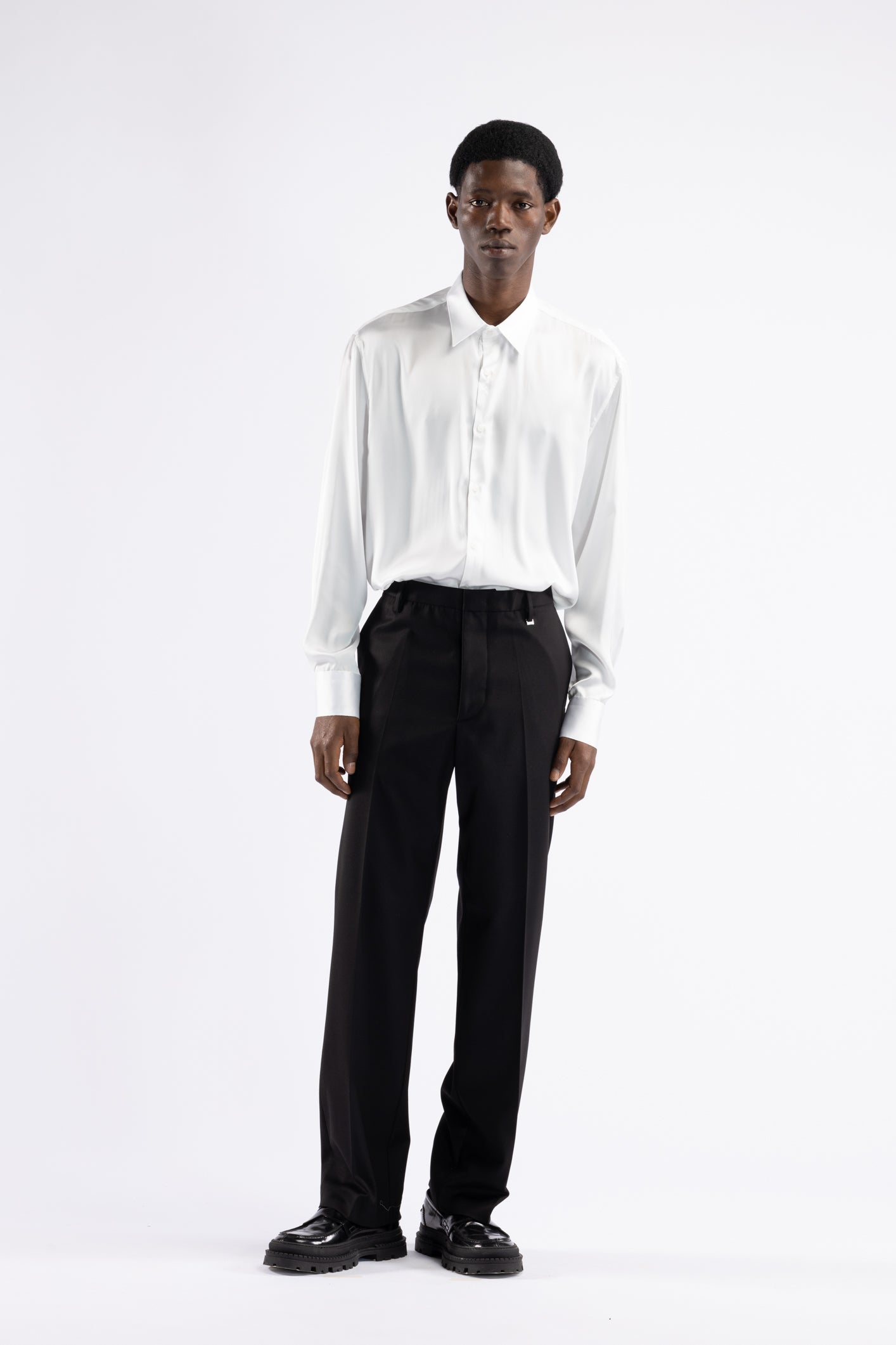 Camicia in raso - Bianco