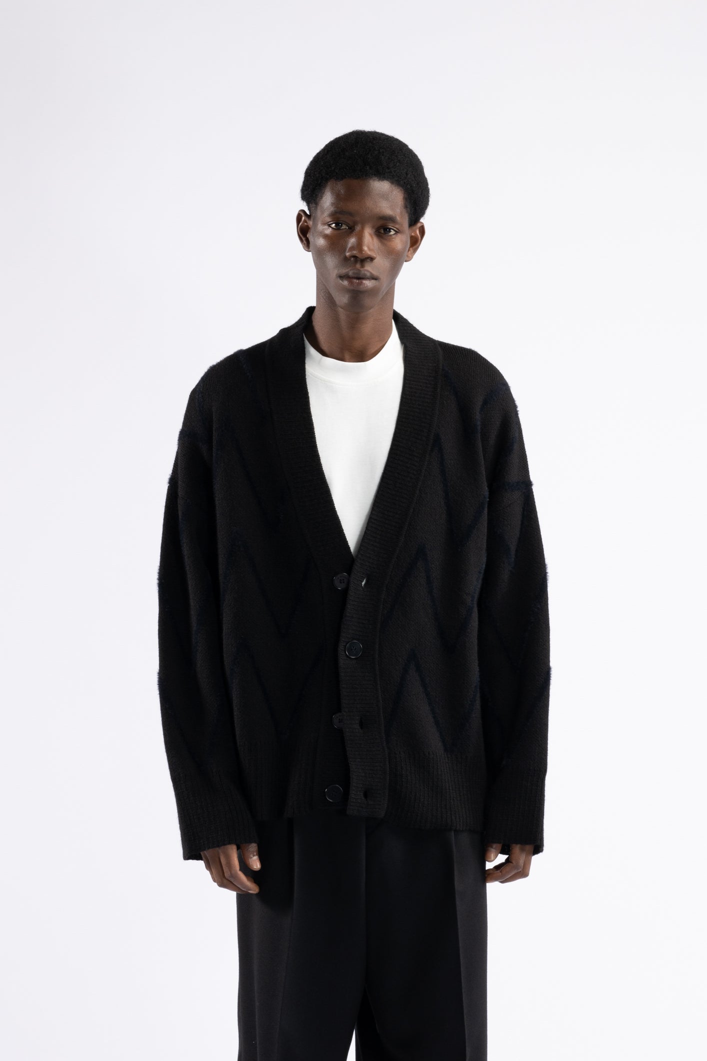 Cardigan oversize fantasia - Nero