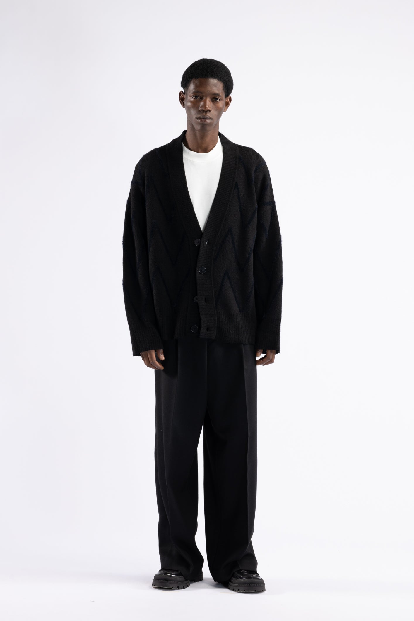 Cardigan oversize fantasia - Nero