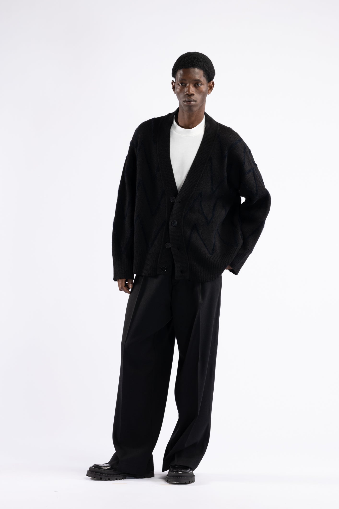 Cardigan oversize fantasia - Nero