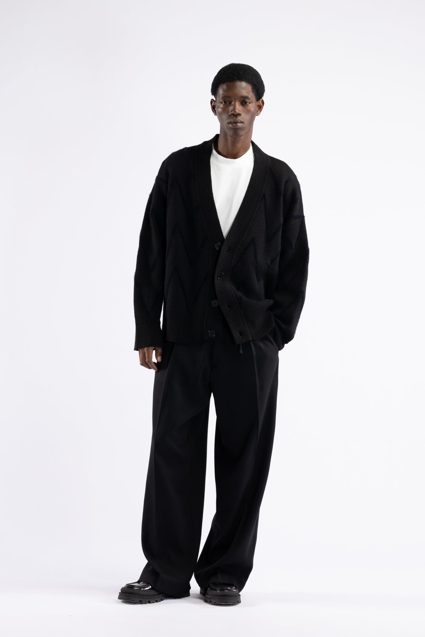 Cardigan oversize fantasia - Nero