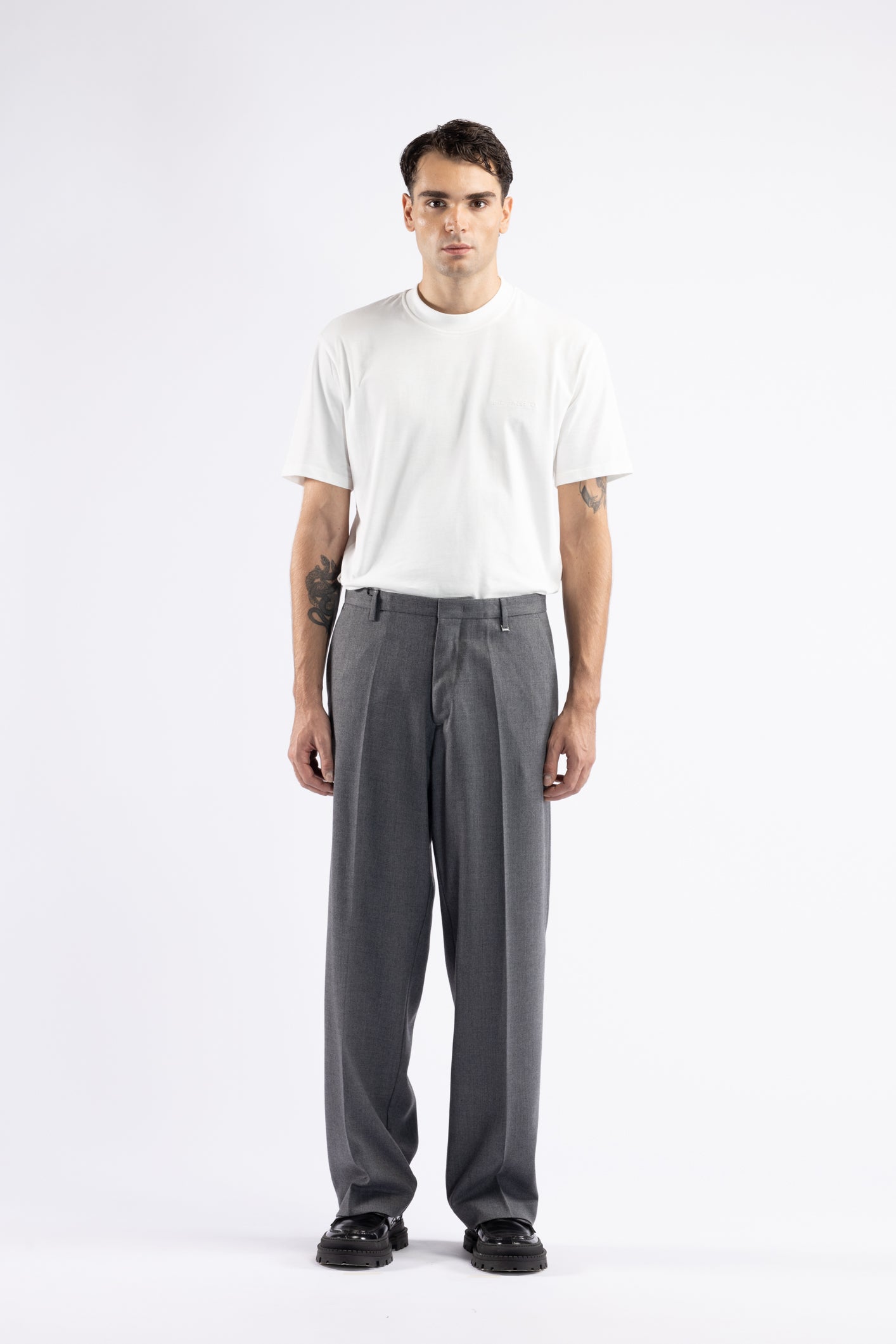 Pantalone fondo ampio - Grigio