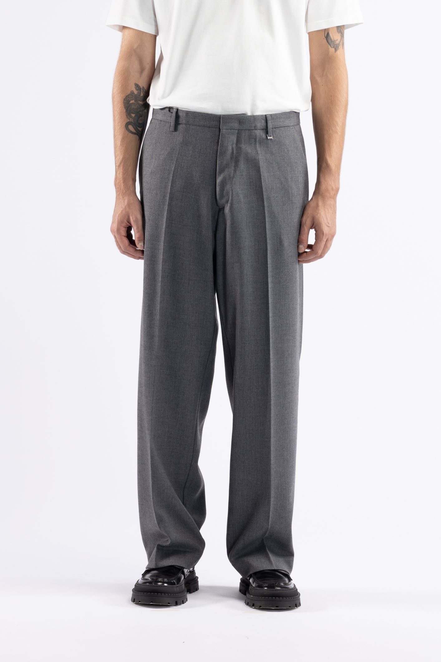 Pantalone fondo ampio - Grigio