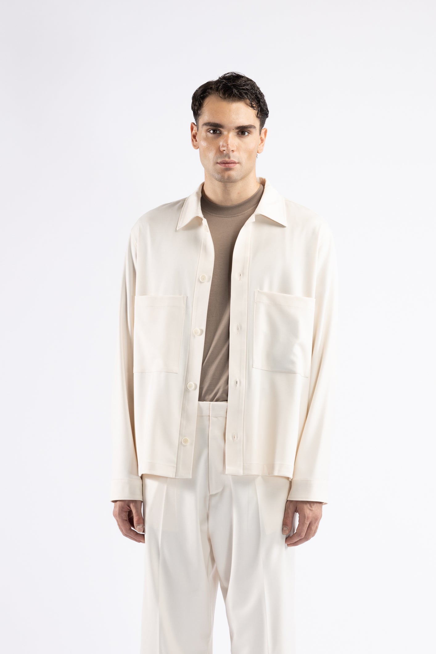 Camicia da coordinato con tasche - Panna