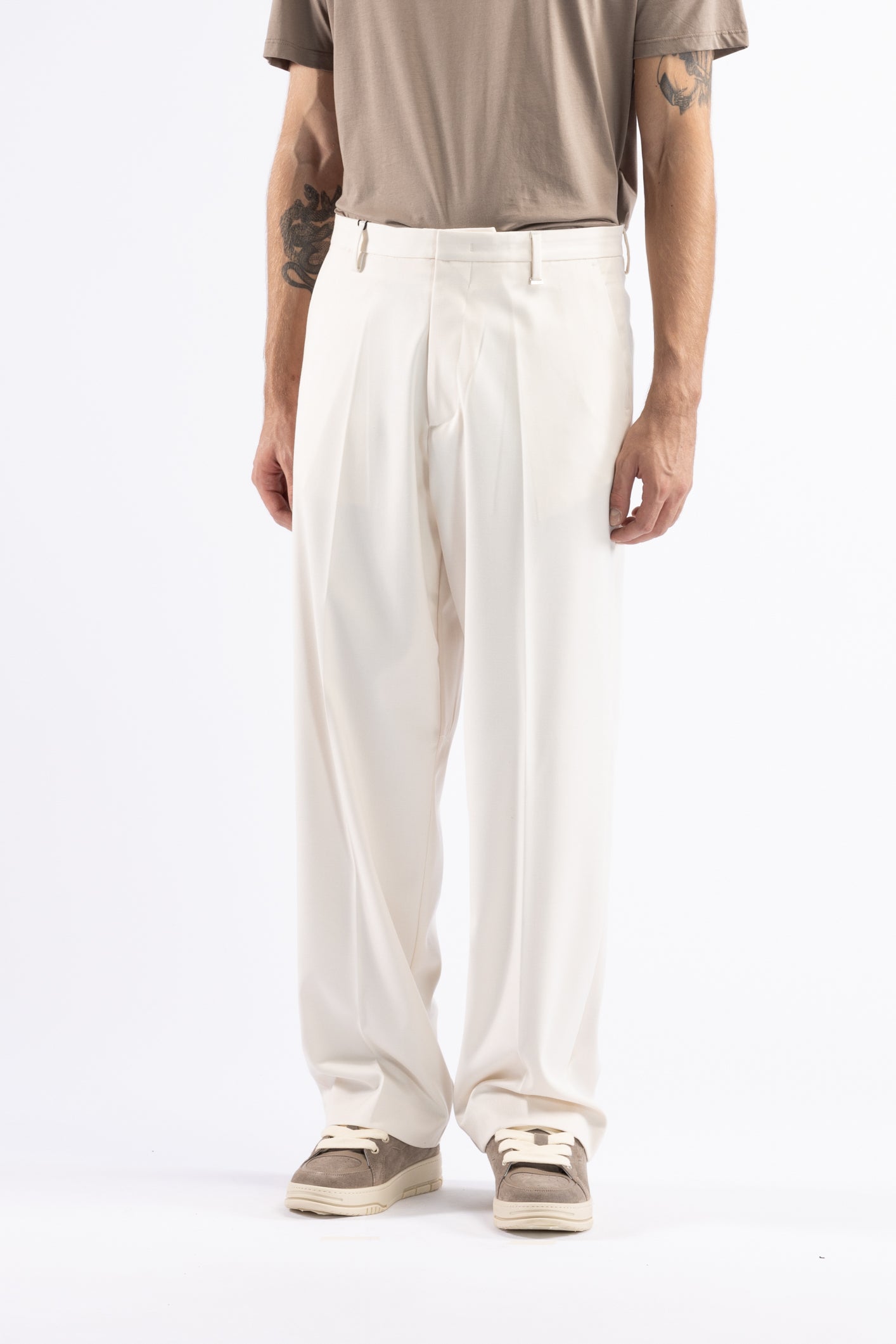 Pantalone fondo ampio - Panna