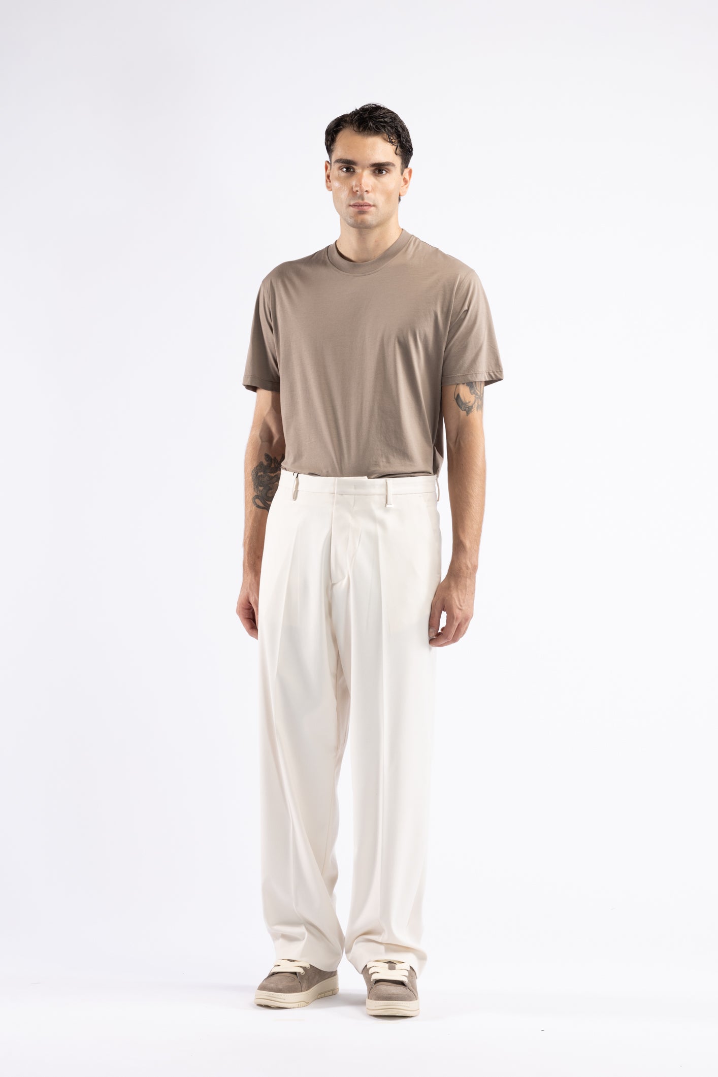 Pantalone fondo ampio - Panna
