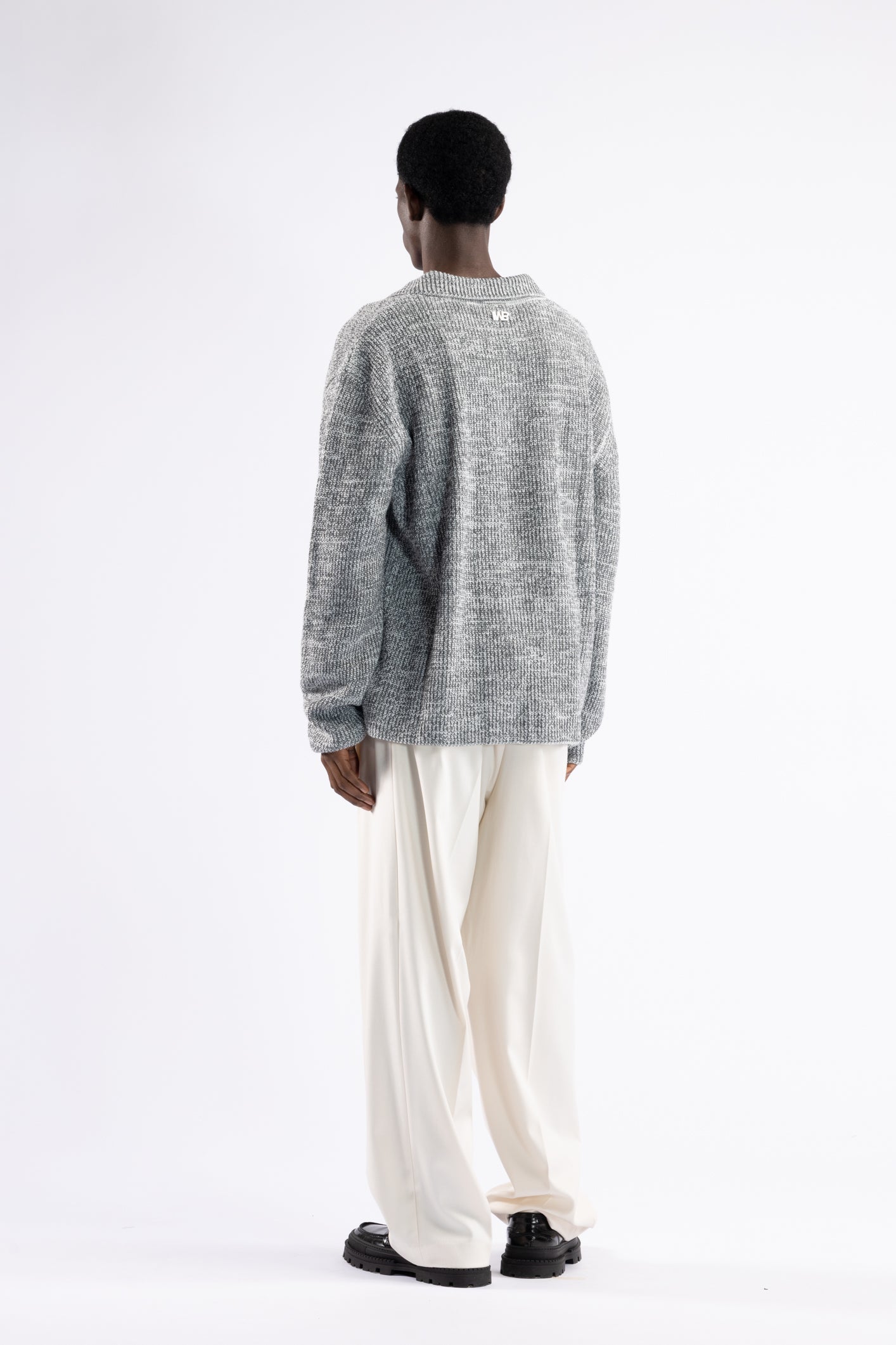 Polo oversize in maglia di lana