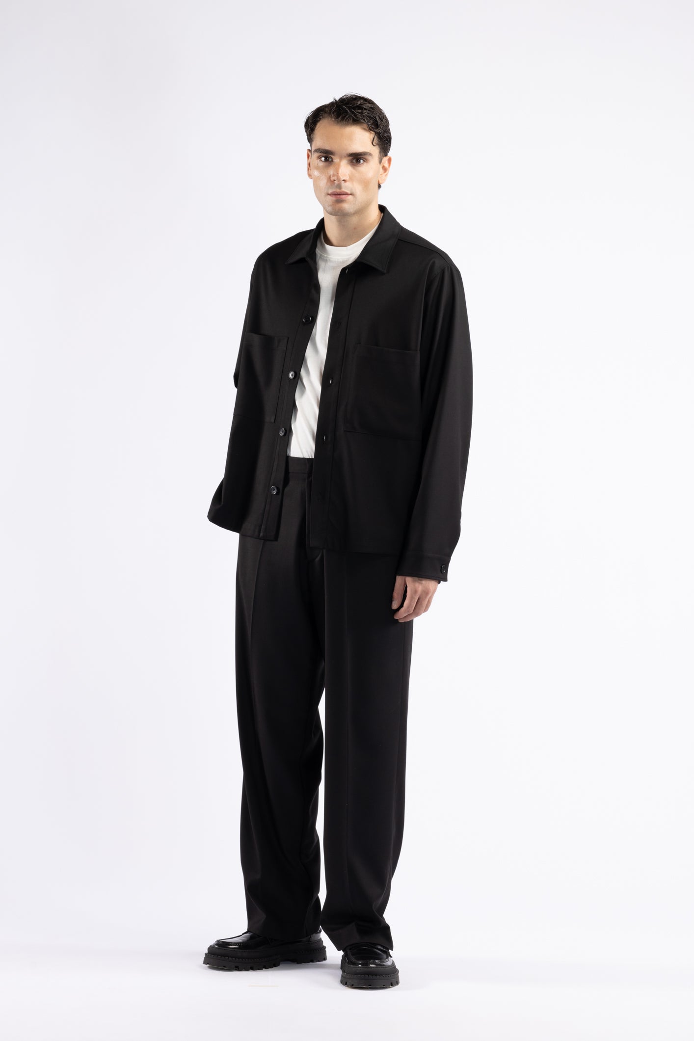 Camicia da coordinato con tasche - Nero
