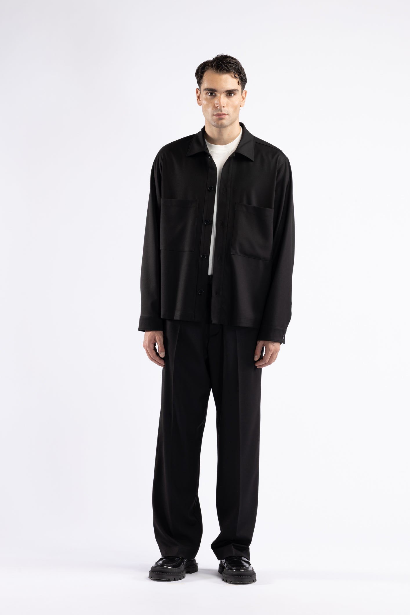 Camicia da coordinato con tasche - Nero