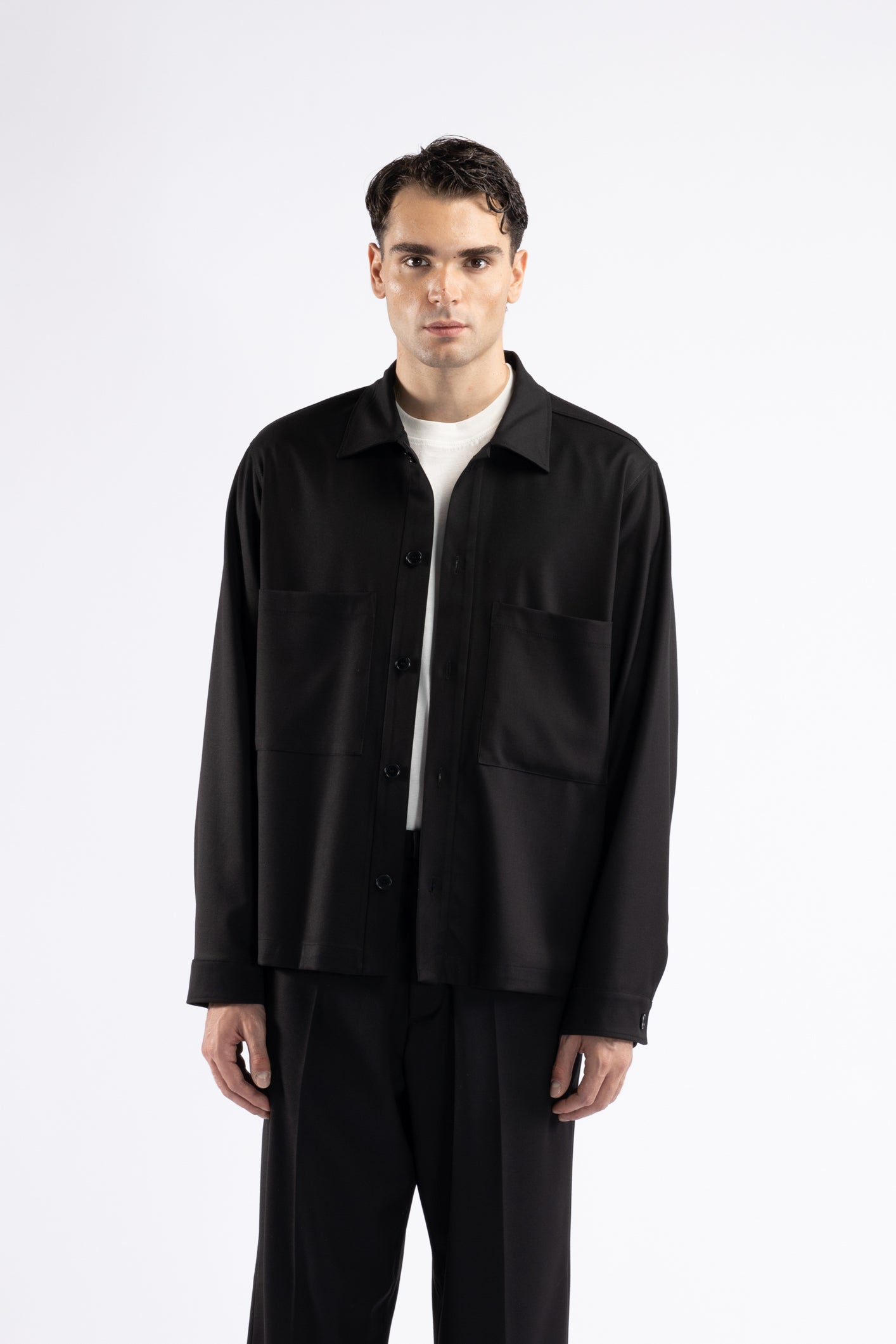 Camicia da coordinato con tasche - Nero